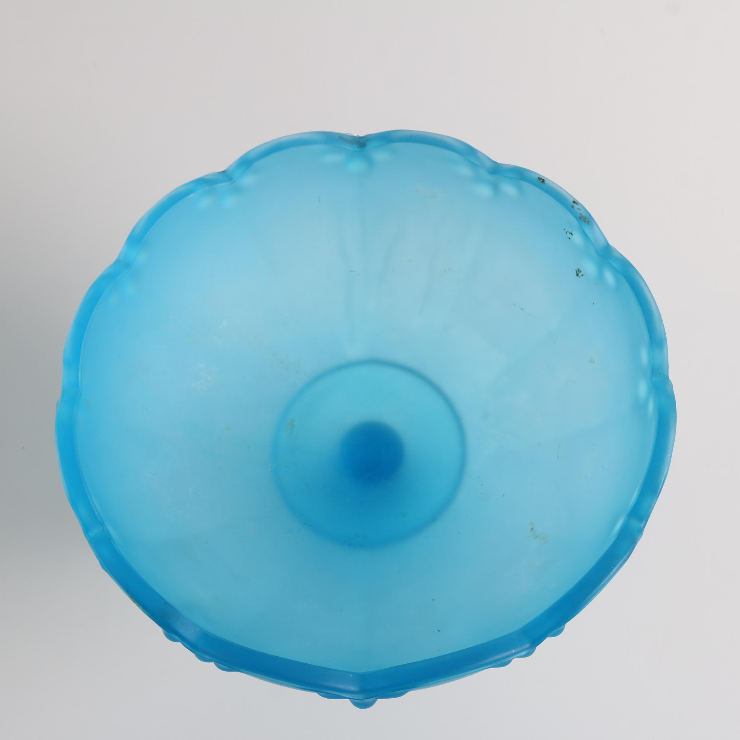 Indiana Glass "Garland Teal Frosted" Compote