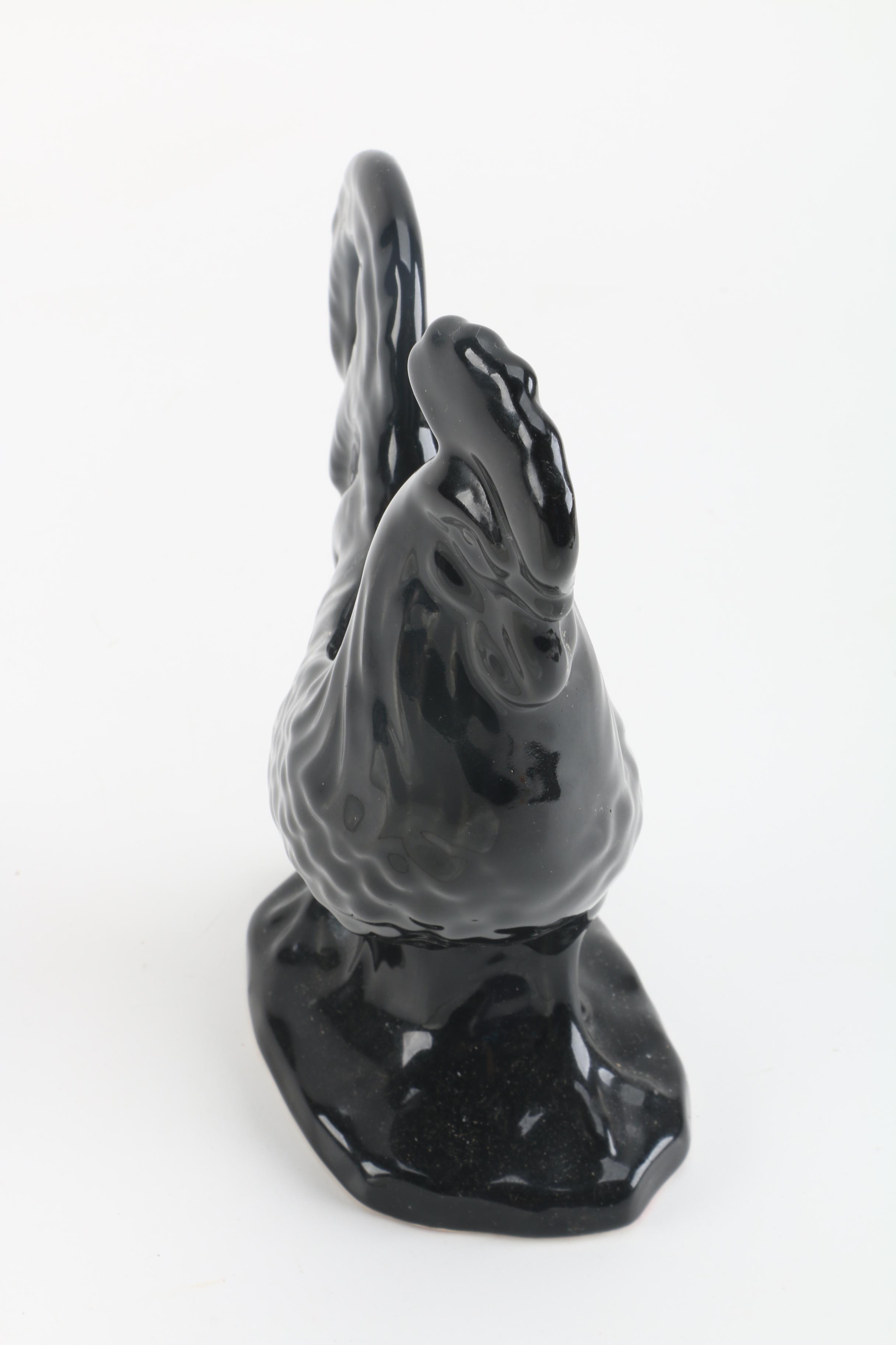 Italian Ceramic Platter with Rooster Vase