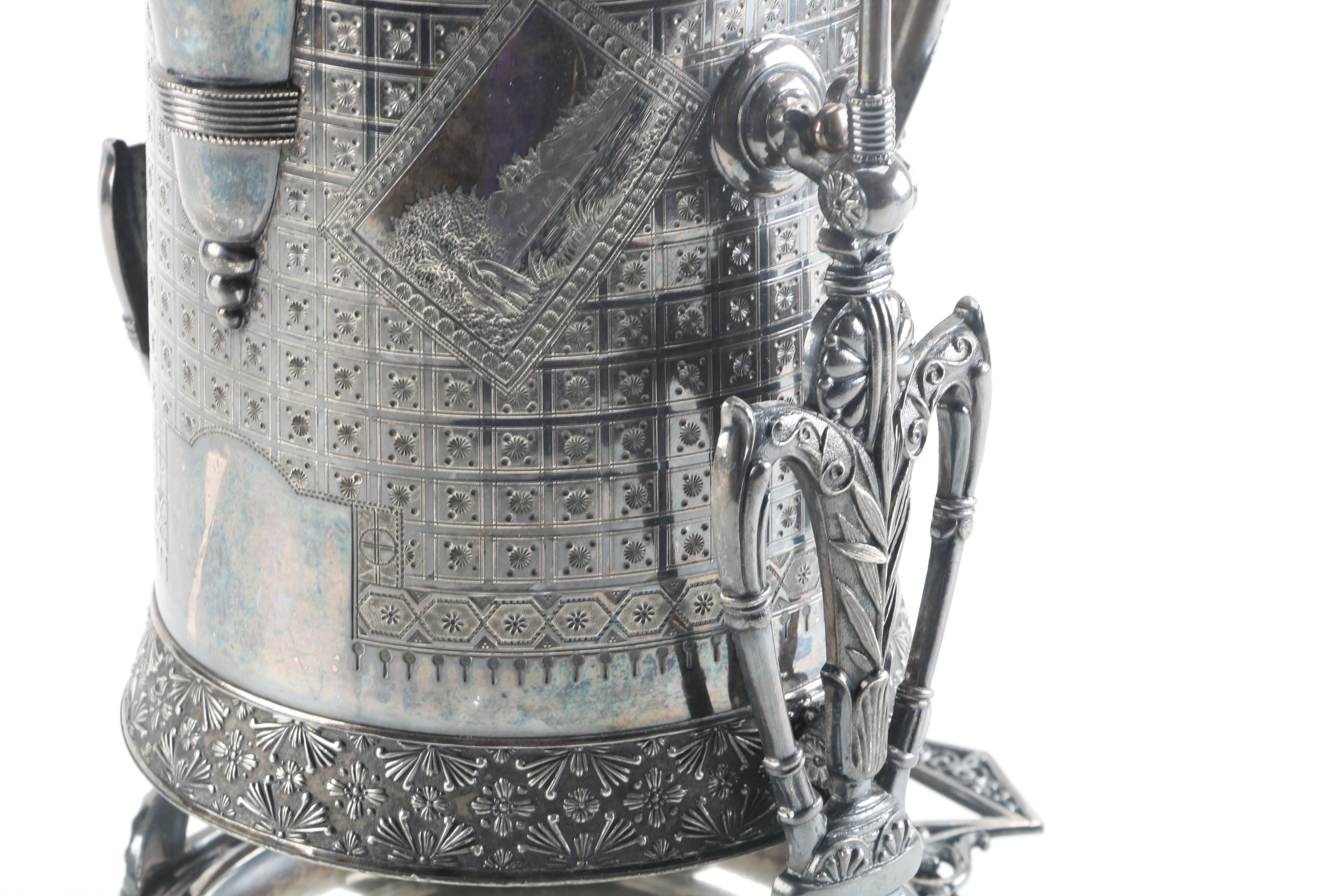 Vintage Meriden Britannia Co. Silver Plate Tilting Coffee Pot with Stand