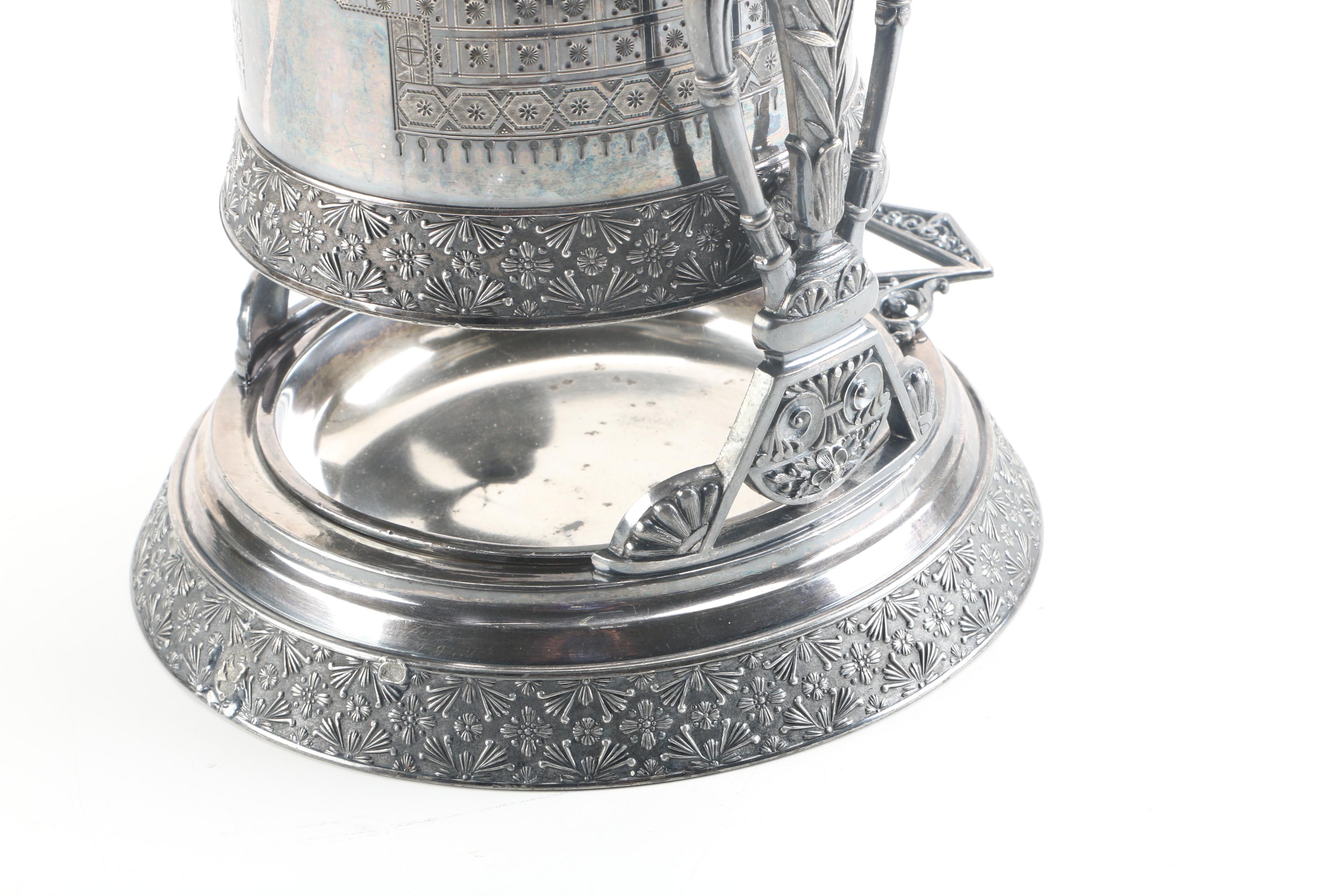 Vintage Meriden Britannia Co. Silver Plate Tilting Coffee Pot with Stand