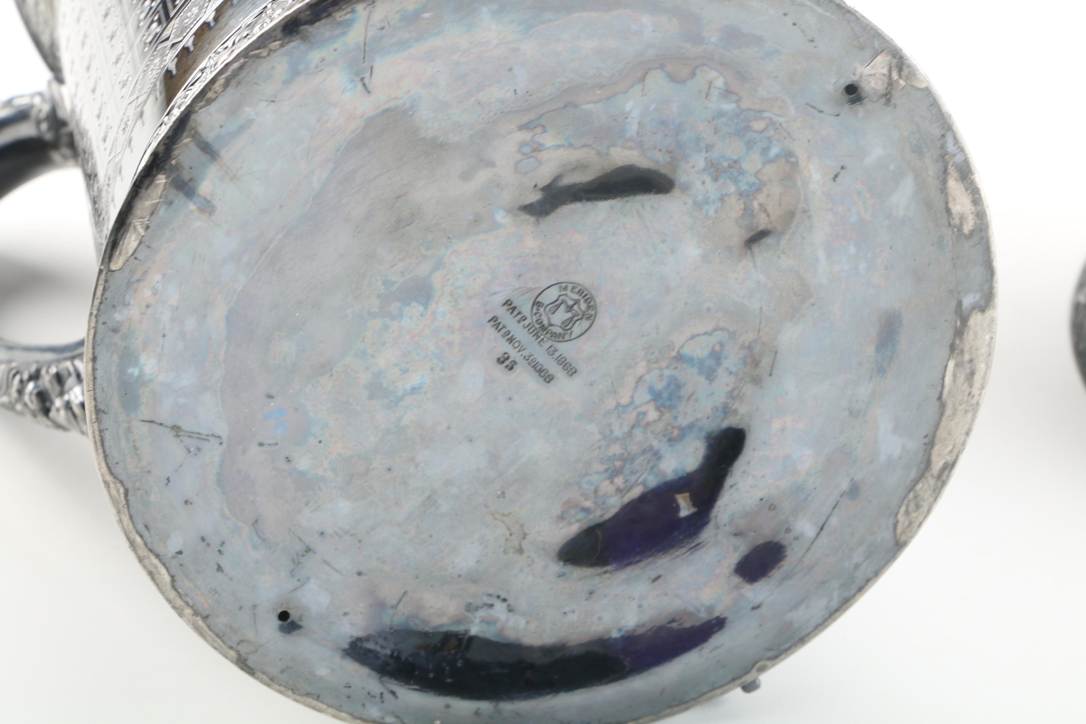 Vintage Meriden Britannia Co. Silver Plate Tilting Coffee Pot with Stand