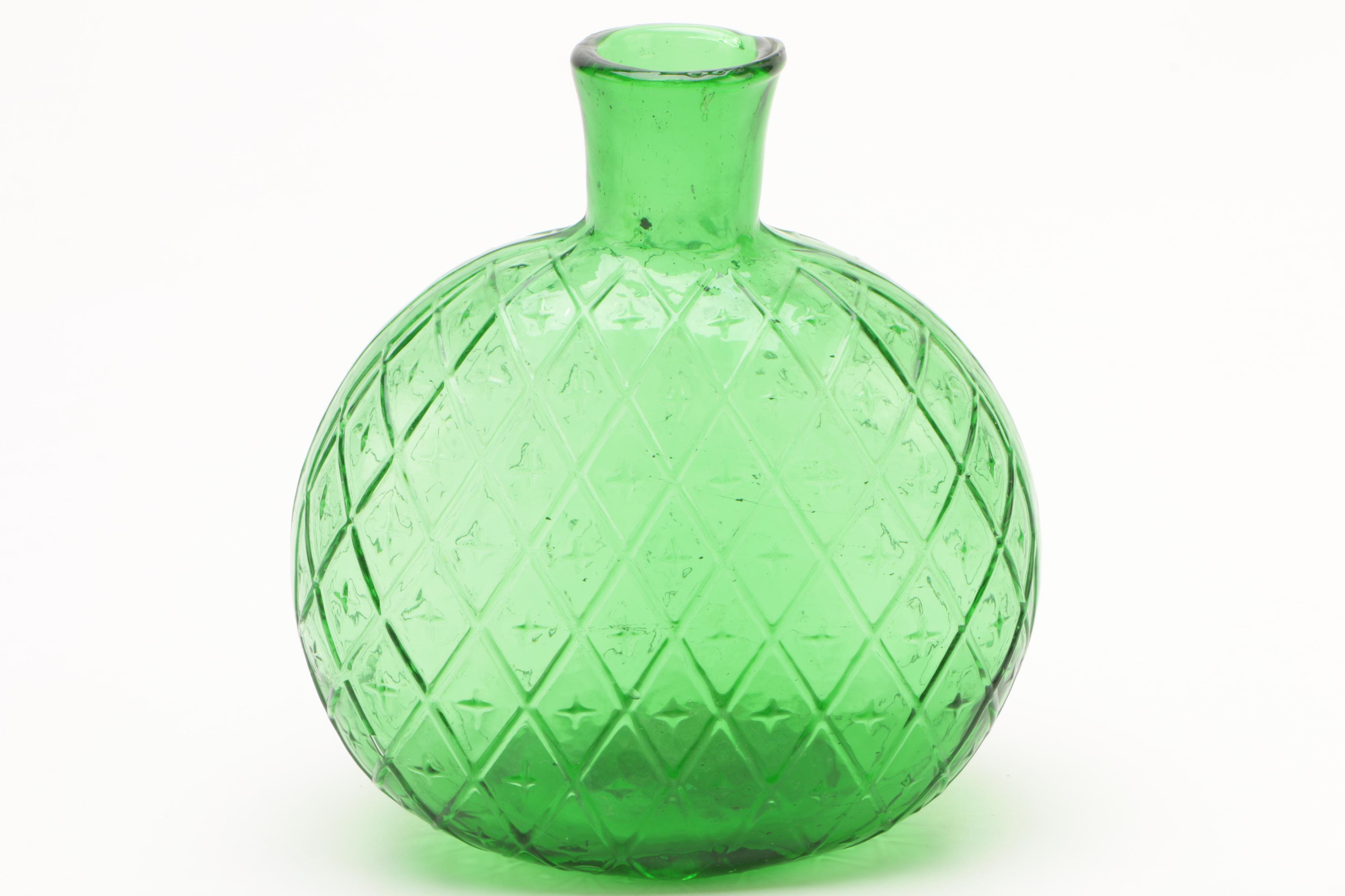 Bottle Shaped Colored Art Glass Vases