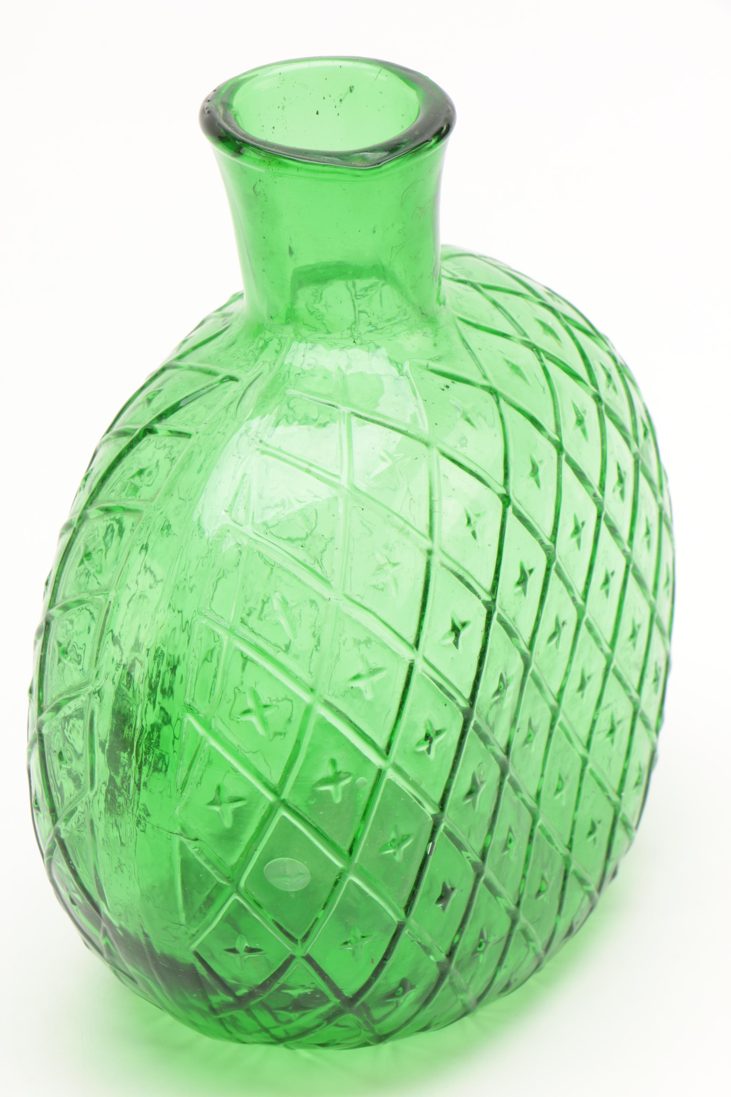 Bottle Shaped Colored Art Glass Vases