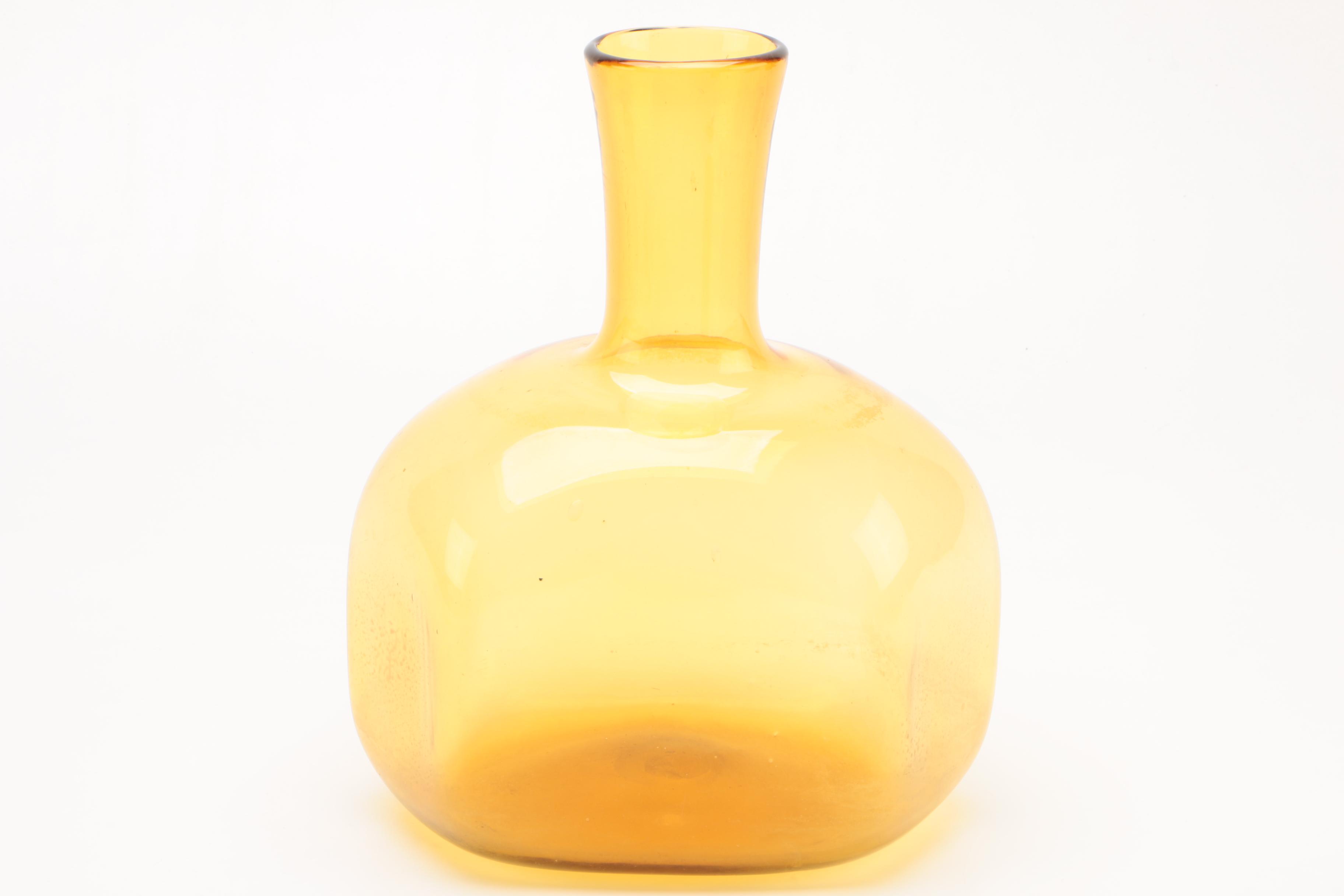 Bottle Shaped Colored Art Glass Vases