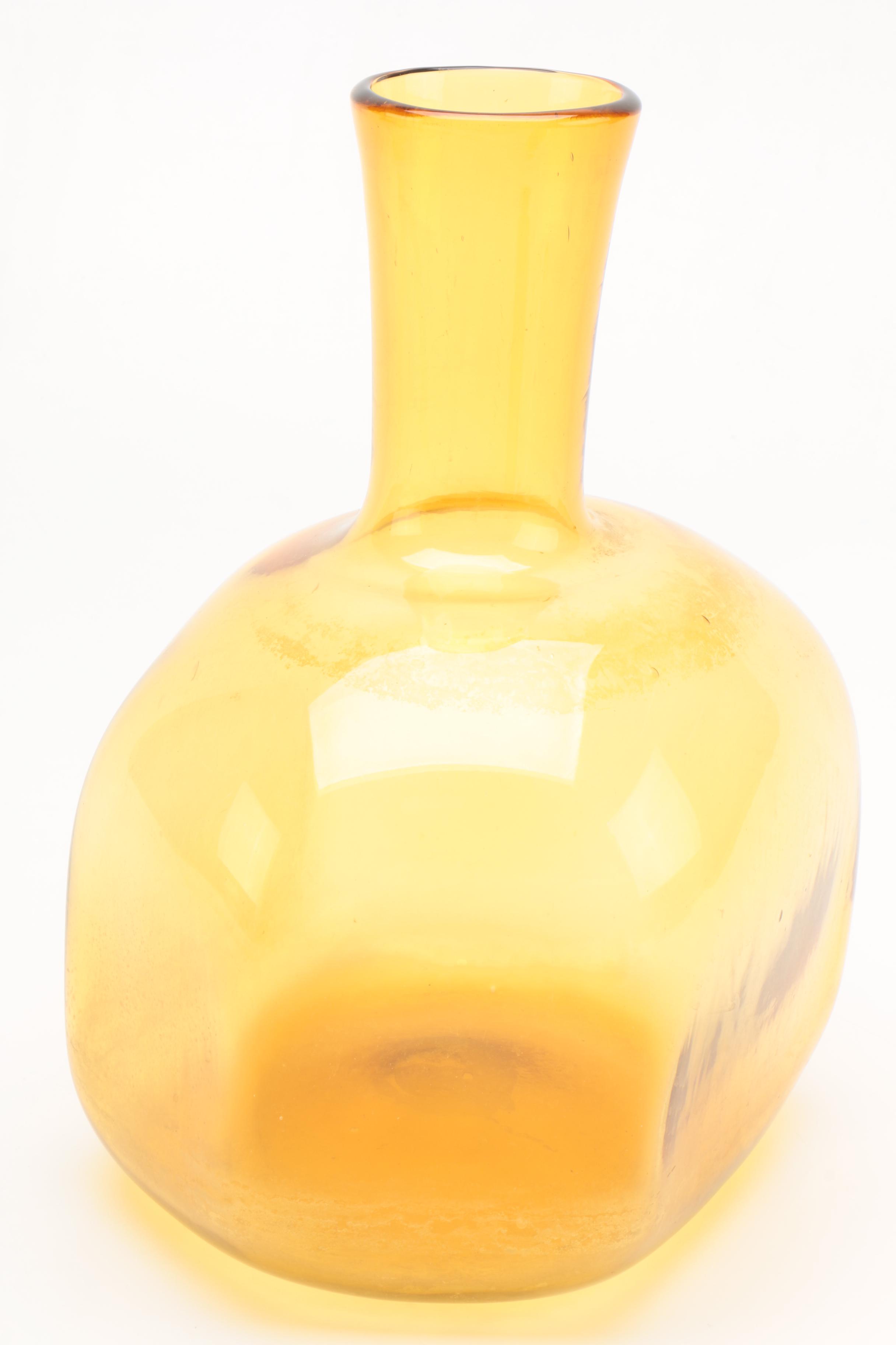 Bottle Shaped Colored Art Glass Vases