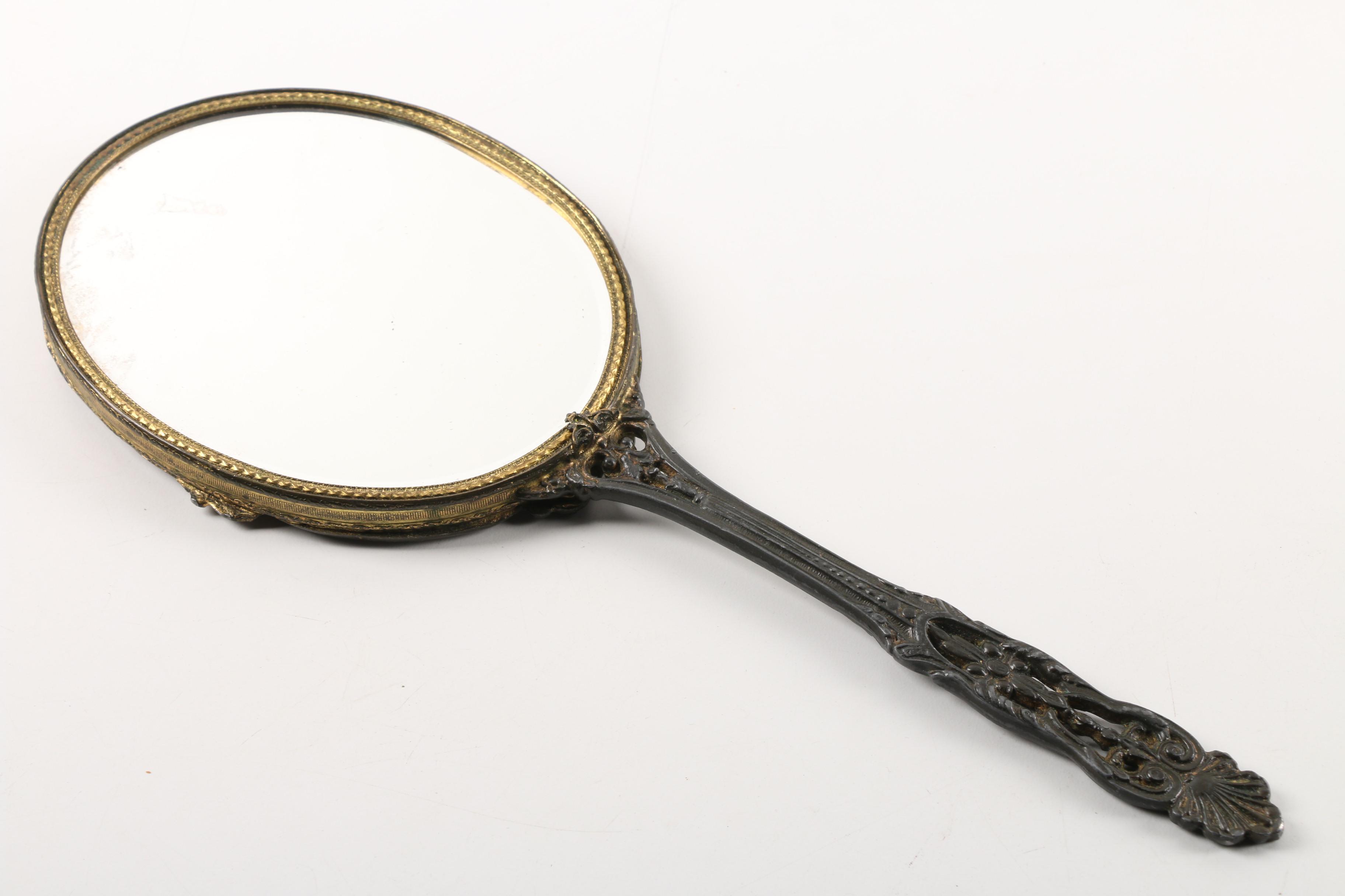 Vintage Vanity Decor Featuring Sam Fink Lipstick Holders and Sterling Jar Caps