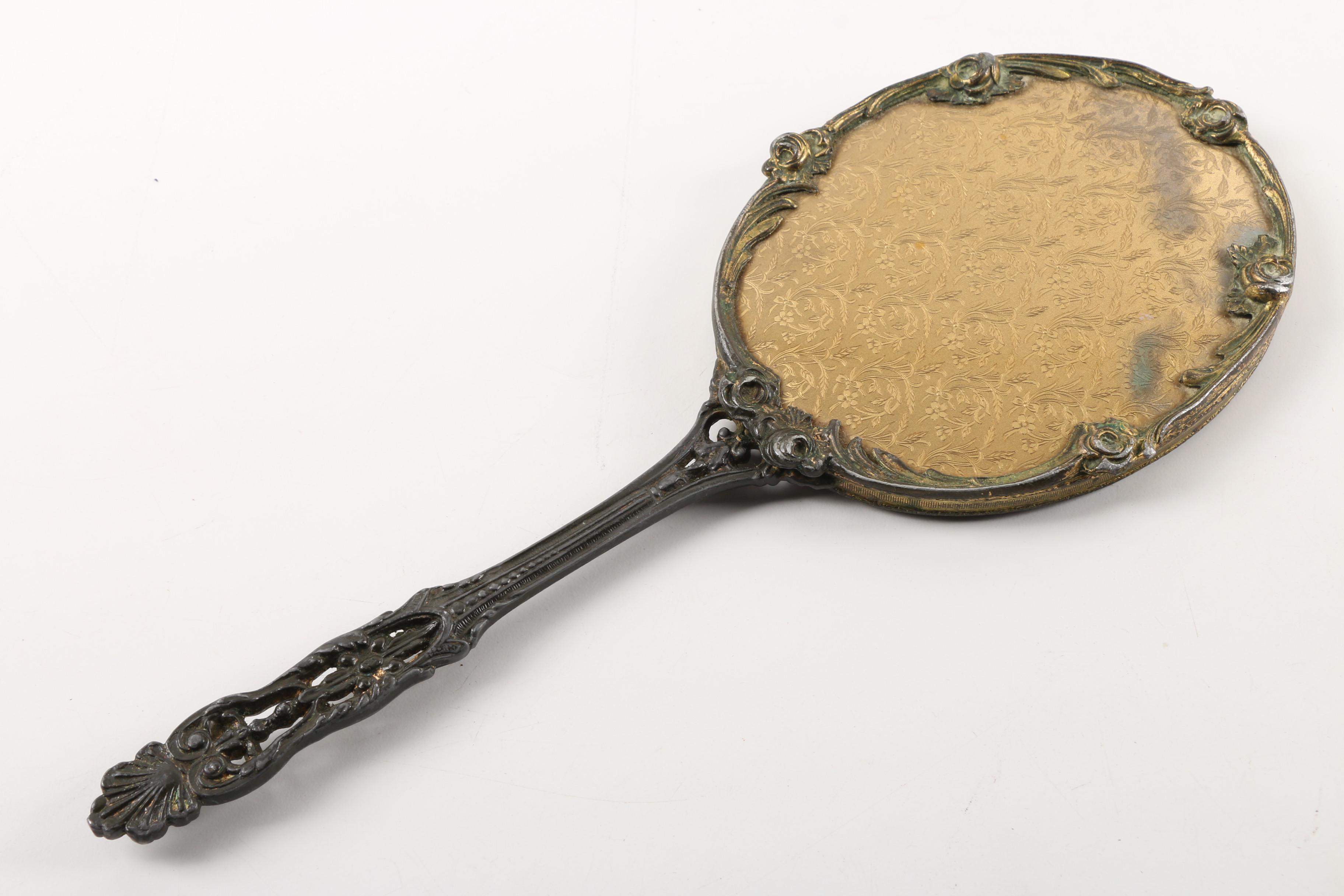 Vintage Vanity Decor Featuring Sam Fink Lipstick Holders and Sterling Jar Caps