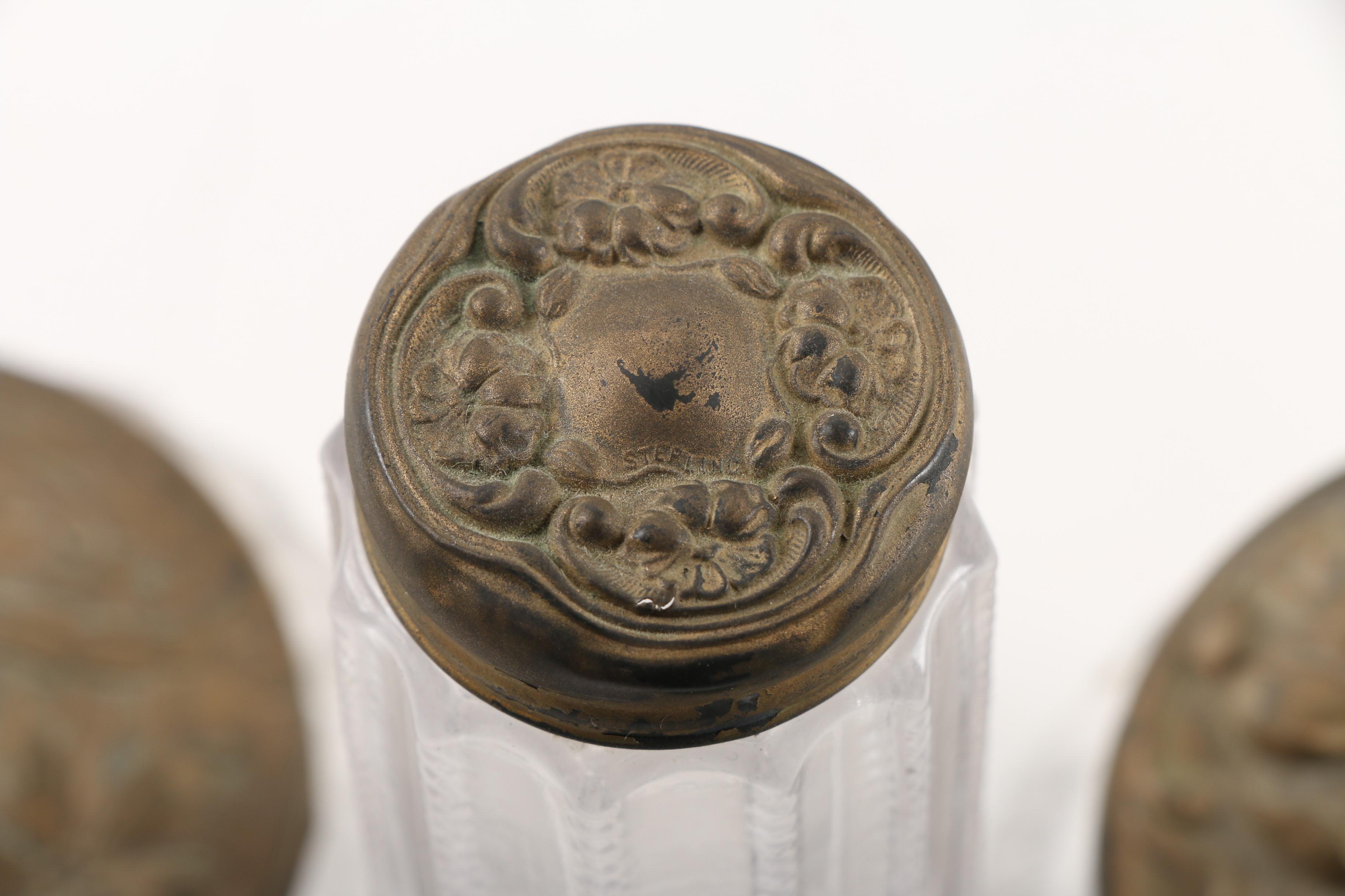 Vintage Vanity Decor Featuring Sam Fink Lipstick Holders and Sterling Jar Caps