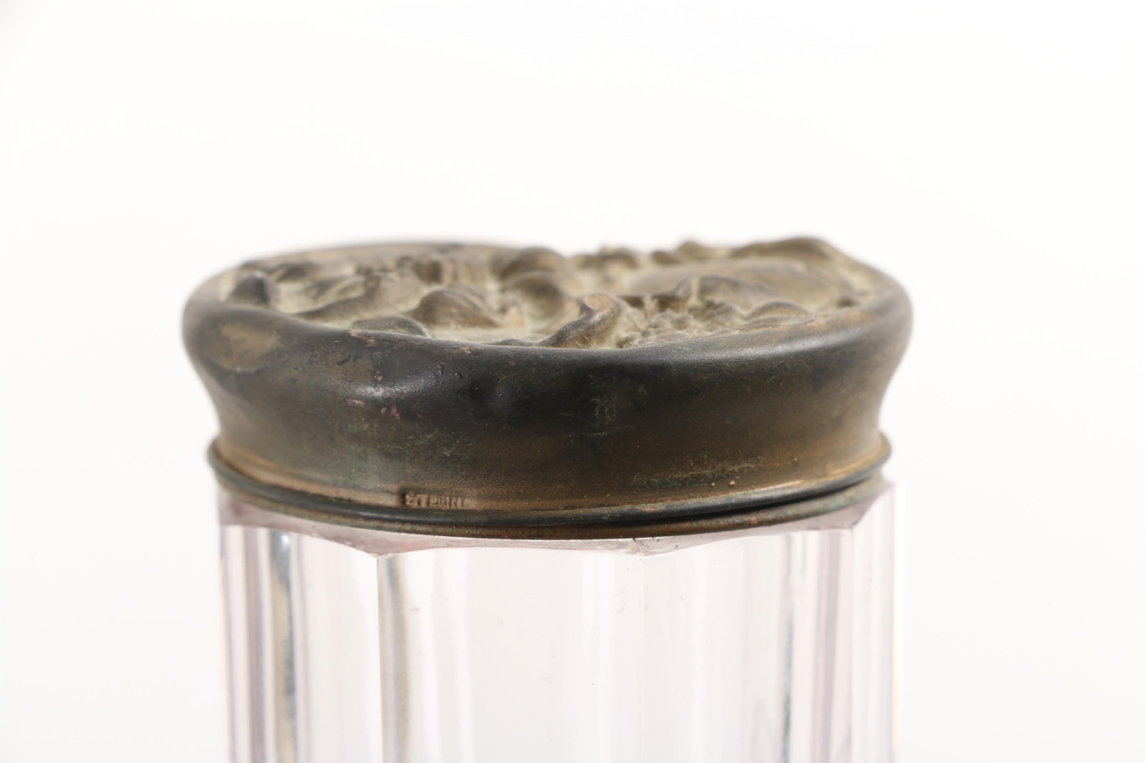 Vintage Vanity Decor Featuring Sam Fink Lipstick Holders and Sterling Jar Caps