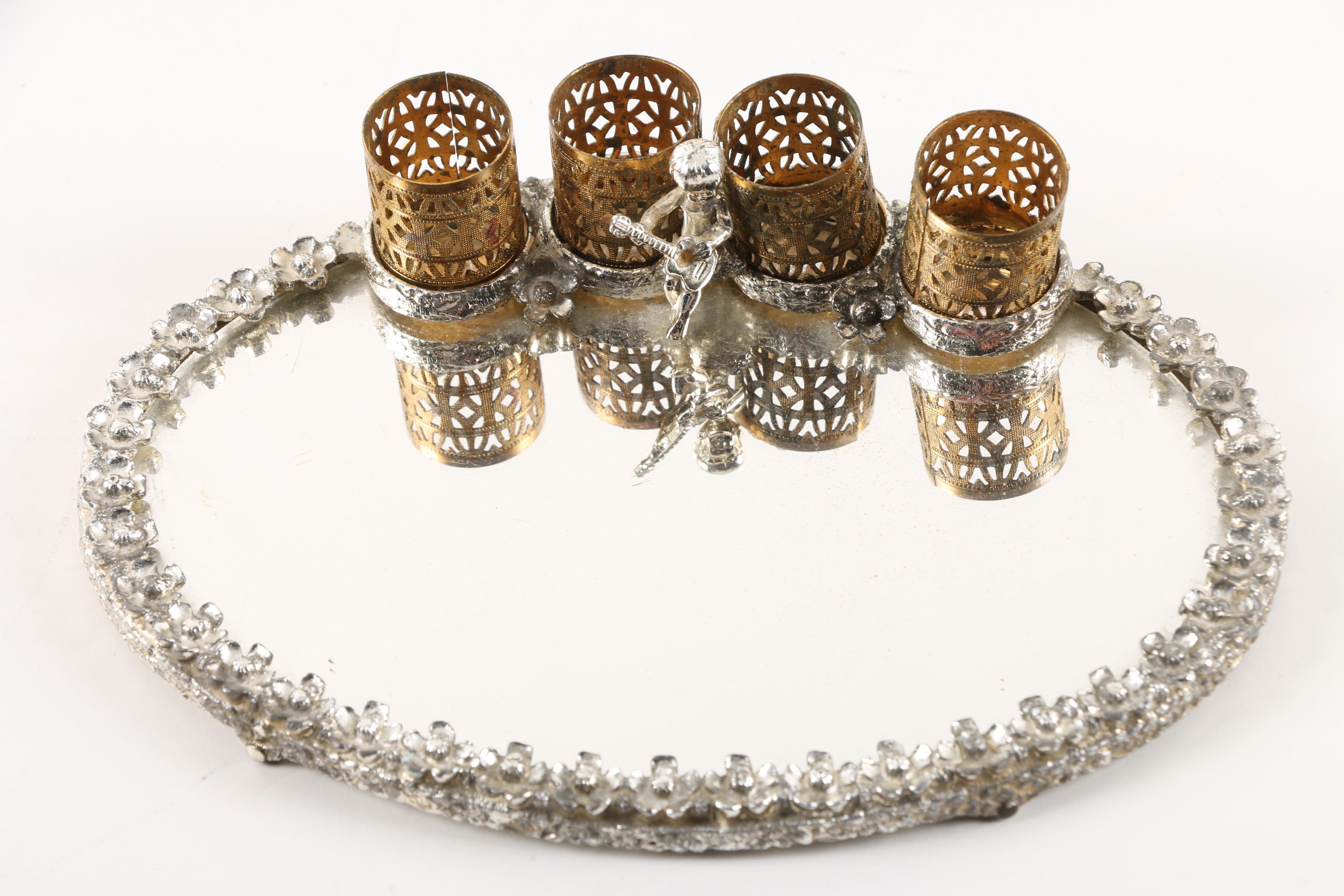 Vintage Vanity Decor Featuring Sam Fink Lipstick Holders and Sterling Jar Caps