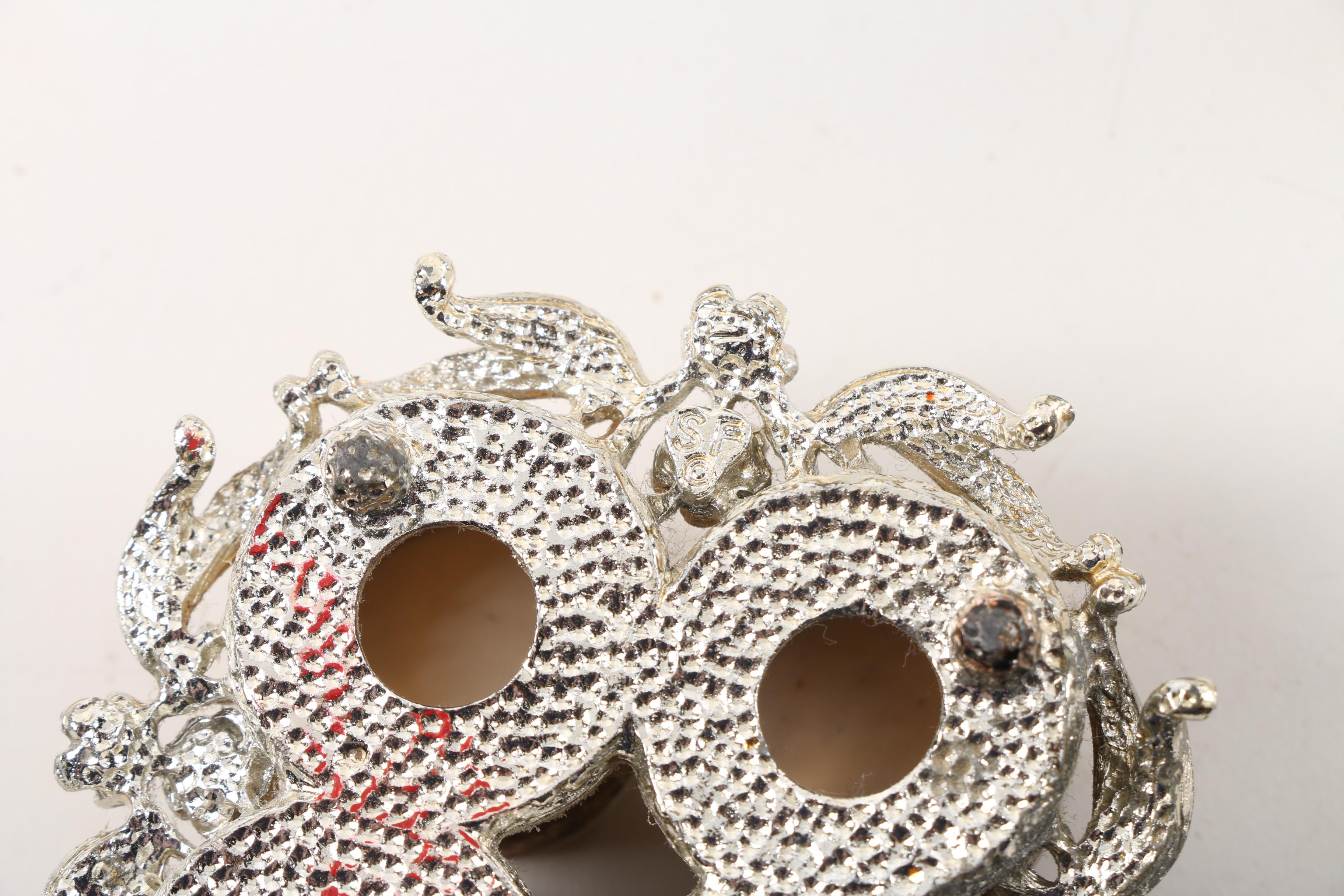 Vintage Vanity Decor Featuring Sam Fink Lipstick Holders and Sterling Jar Caps