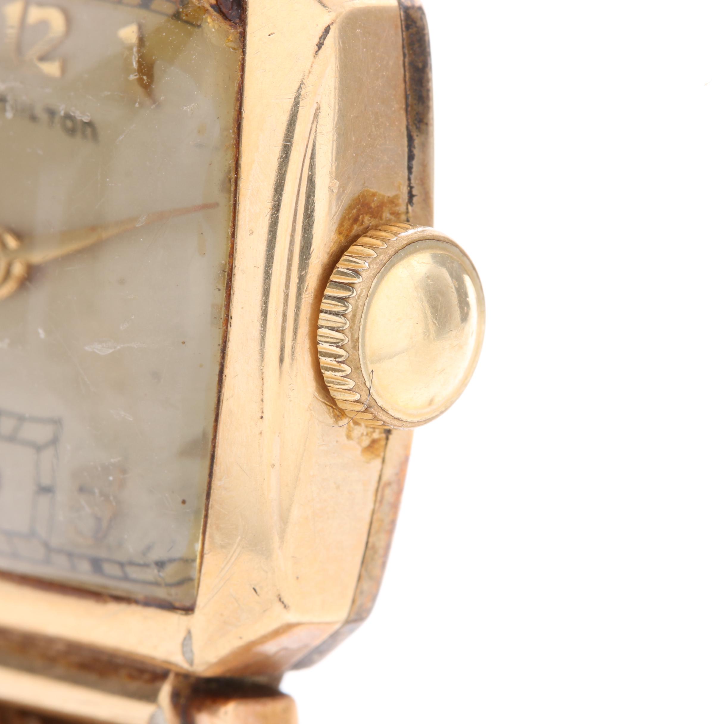 Hamilton 10K Gold-Filled Square Dial Watch with Nylon Strap