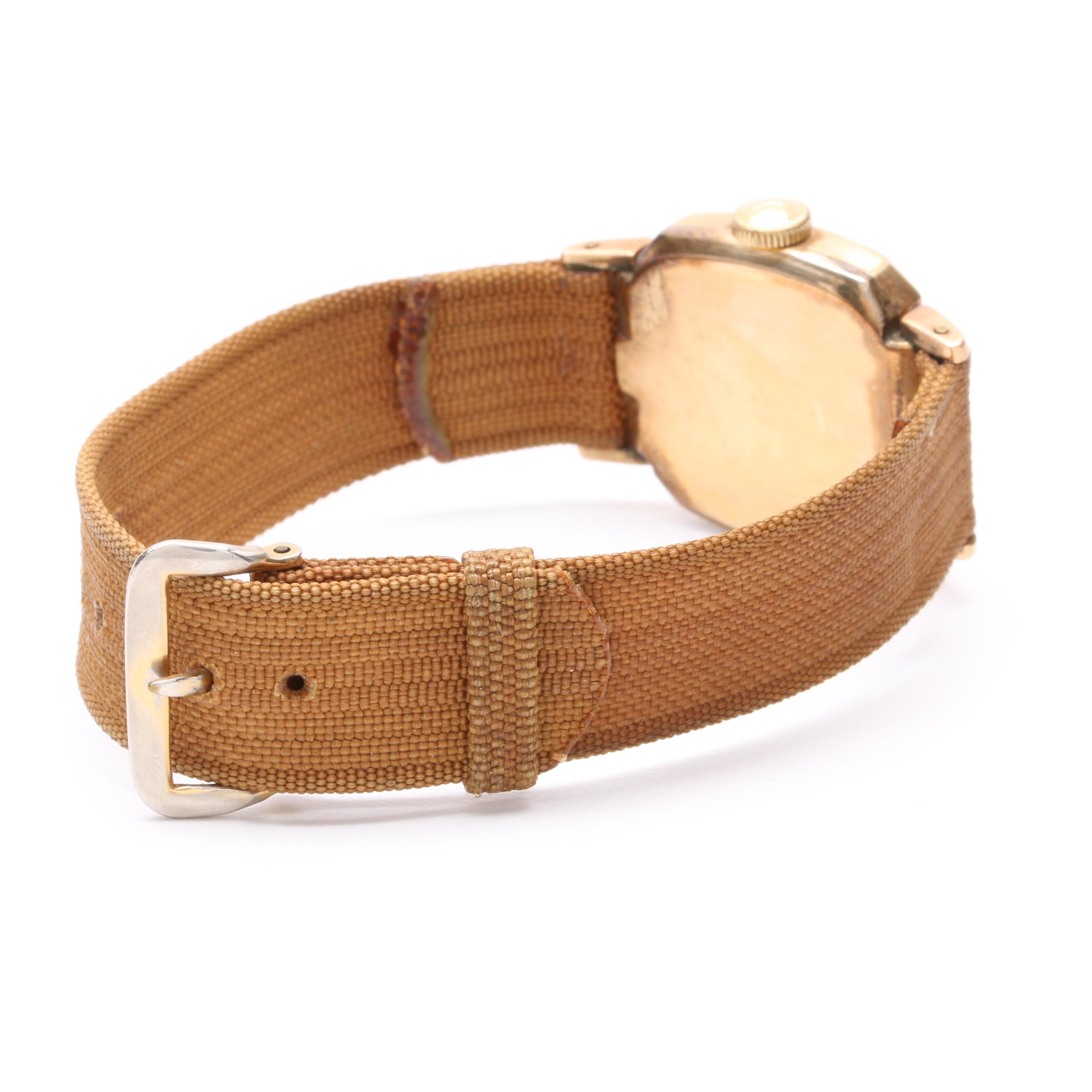 Hamilton 10K Gold-Filled Square Dial Watch with Nylon Strap