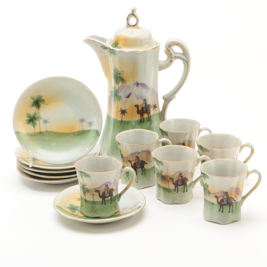 Japanese Hand-Painted Porcelain Chocolate Service