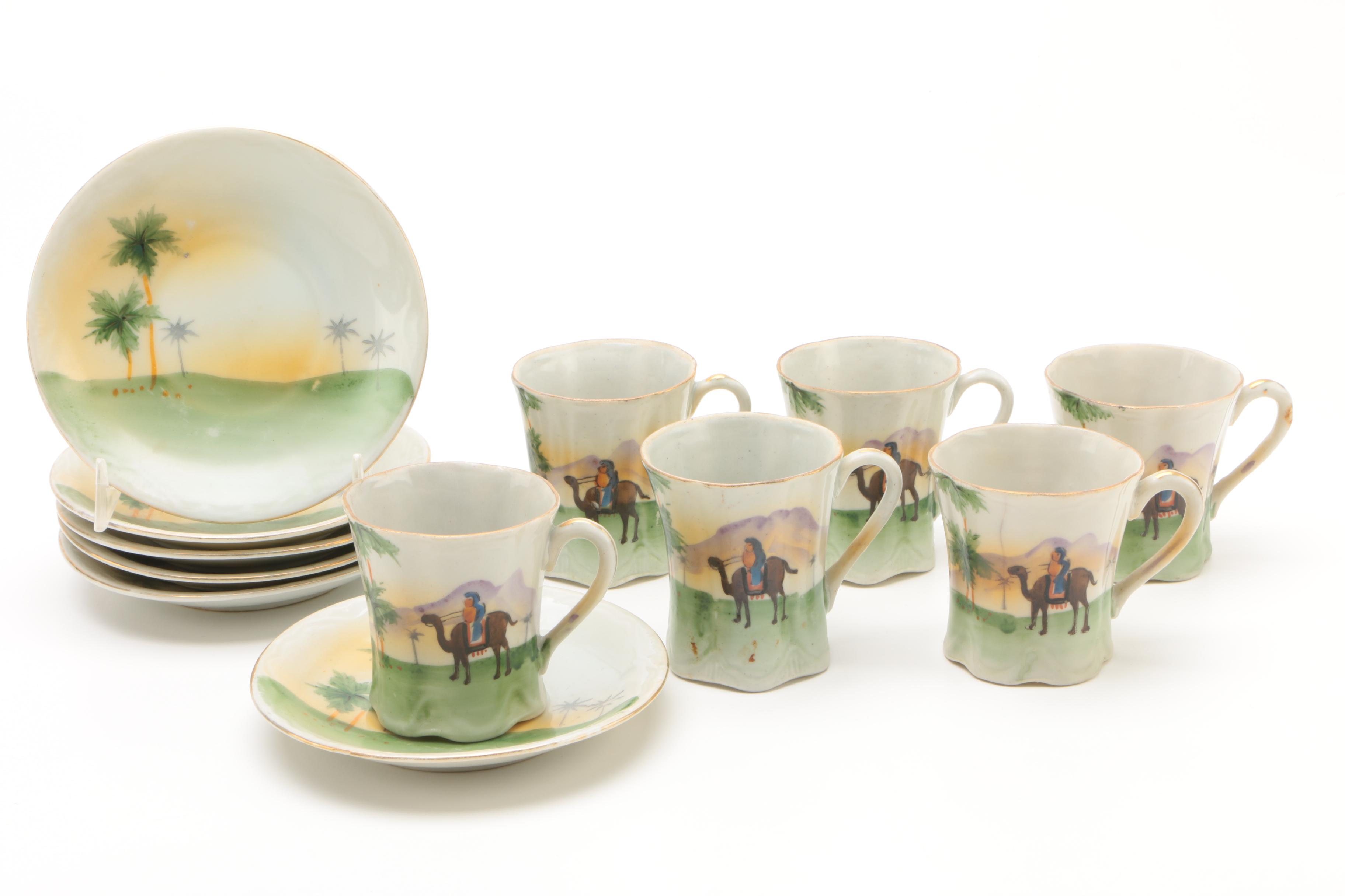 Japanese Hand-Painted Porcelain Chocolate Service