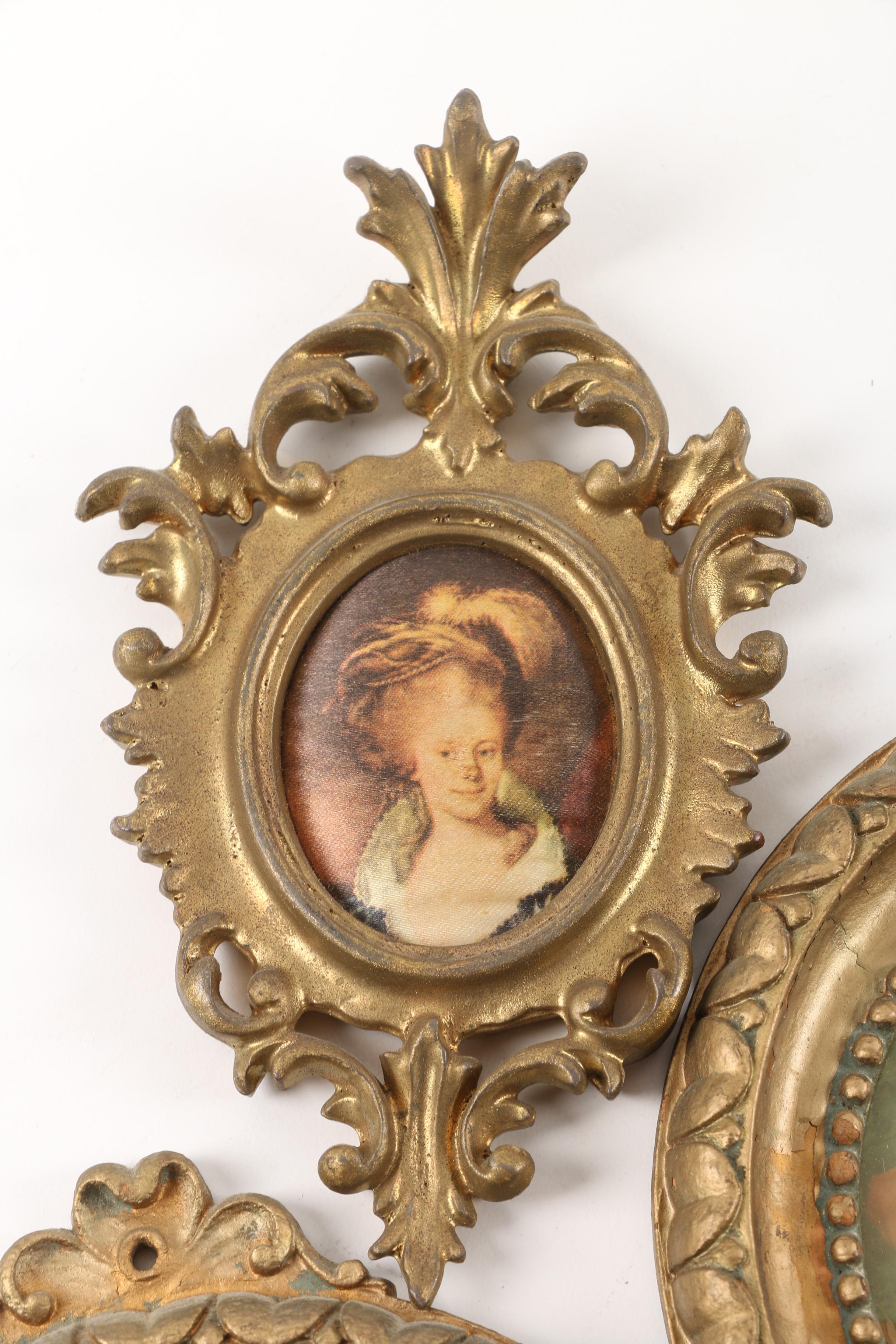 Vintage Reproduction Prints in Plastic and Wood Frames