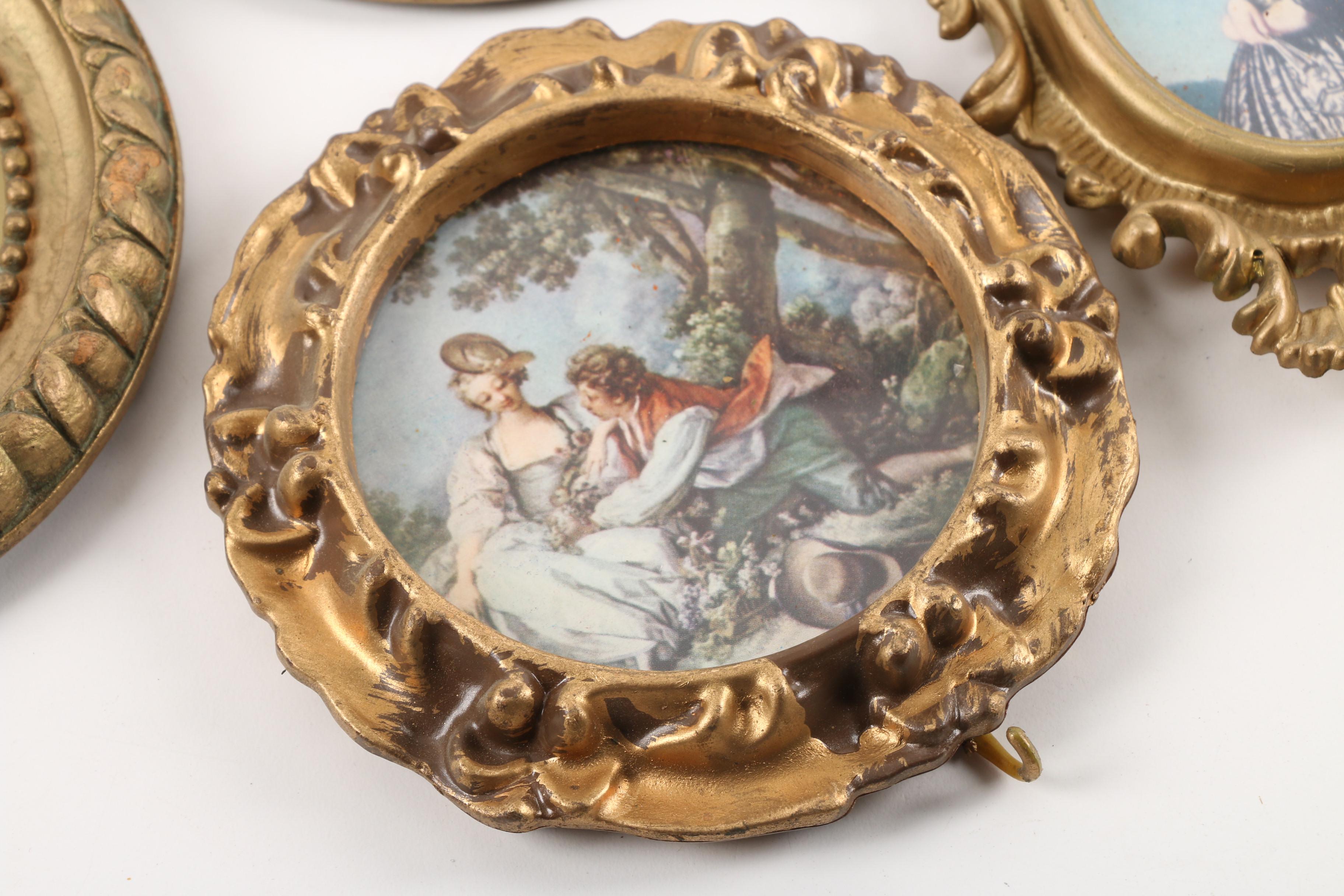 Vintage Reproduction Prints in Plastic and Wood Frames