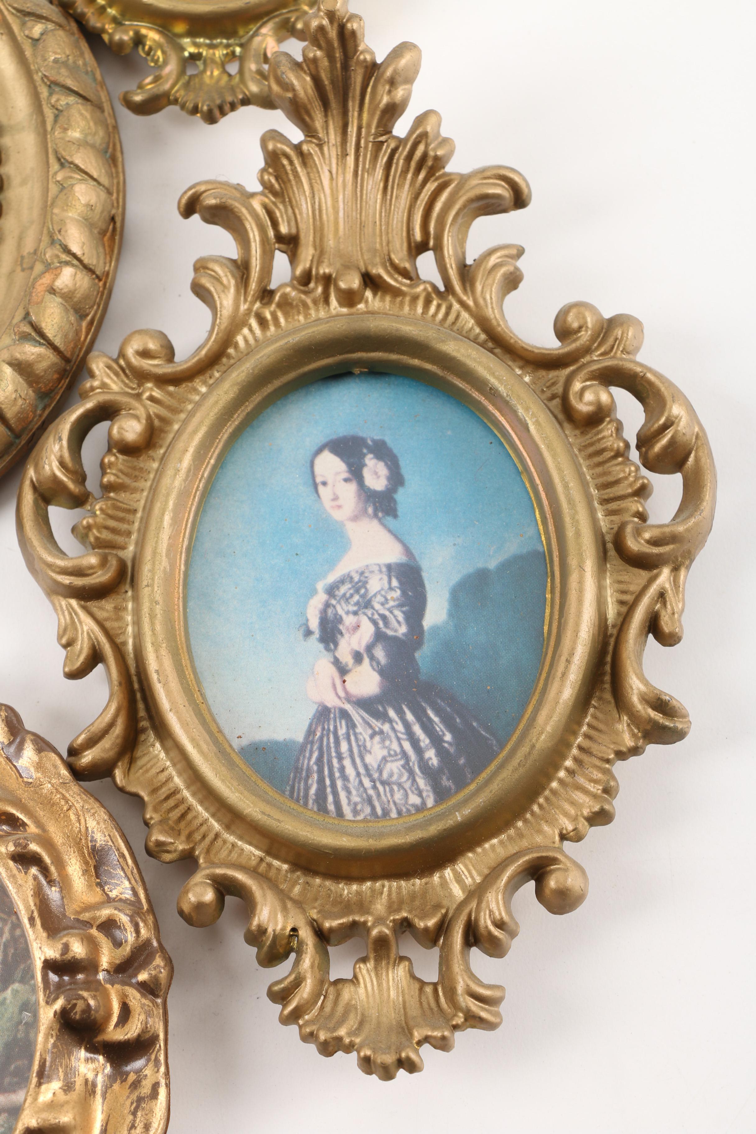 Vintage Reproduction Prints in Plastic and Wood Frames