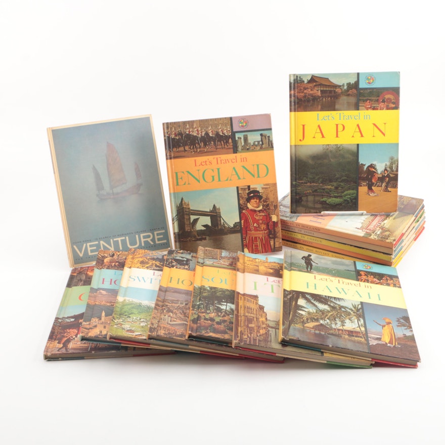 Vintage Travel Books Including "Let's Travel"