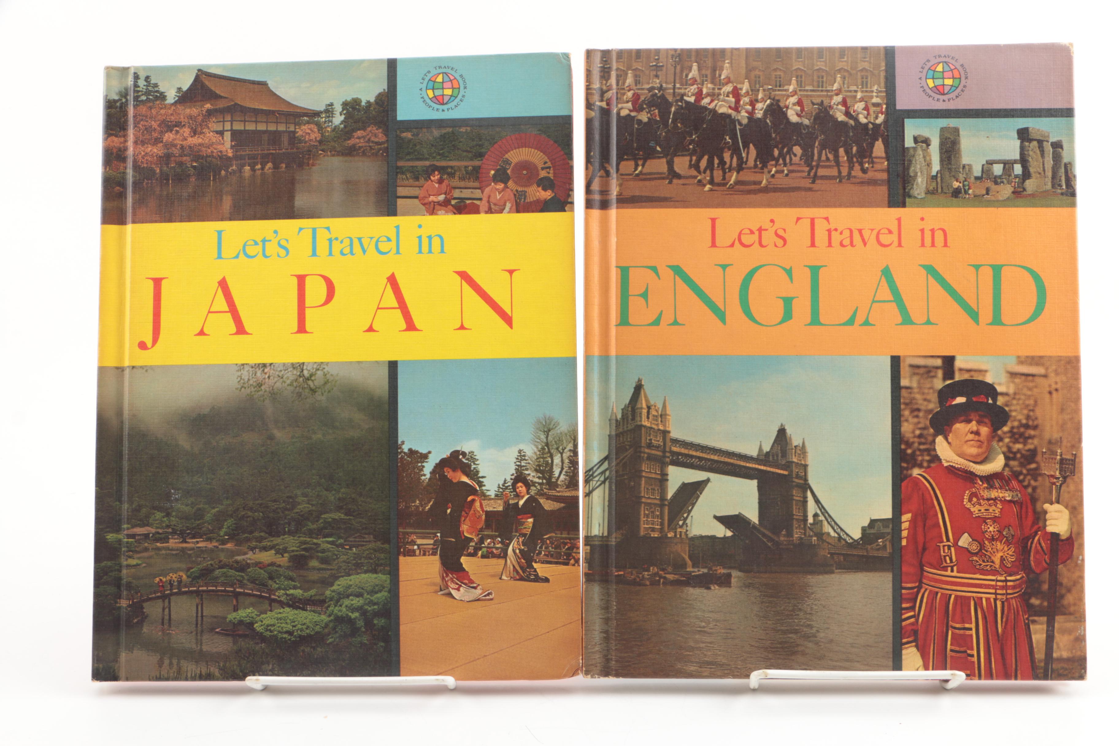 Vintage Travel Books Including "Let's Travel"
