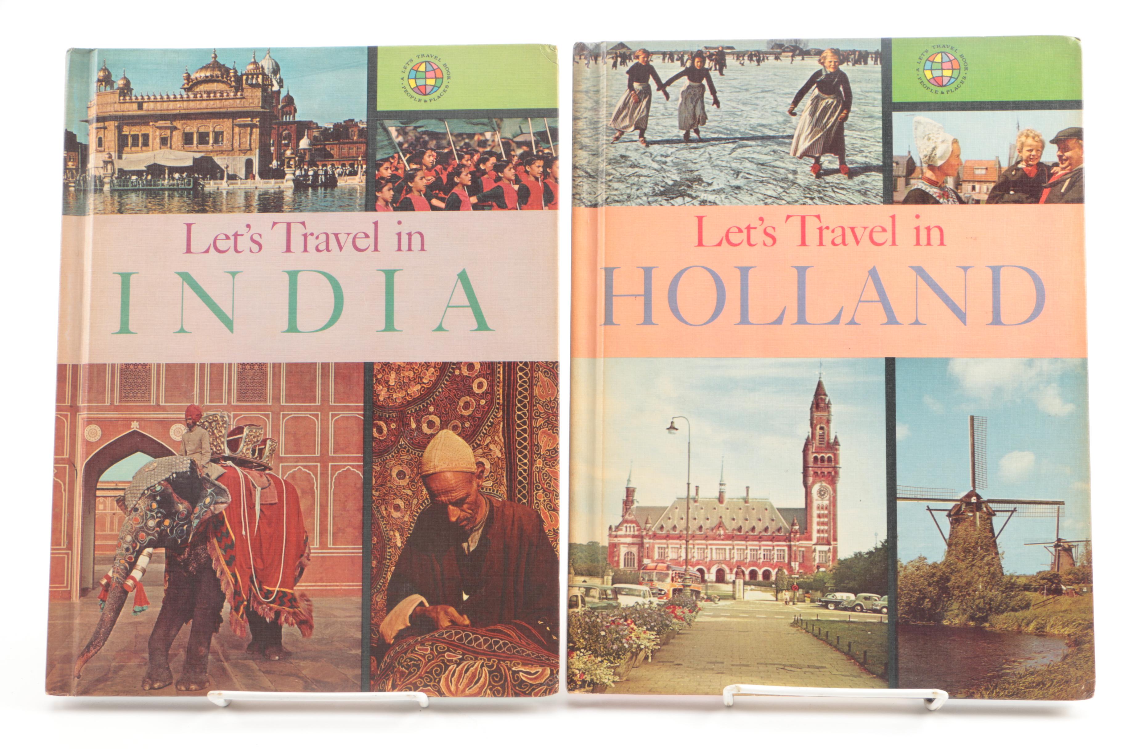 Vintage Travel Books Including "Let's Travel"