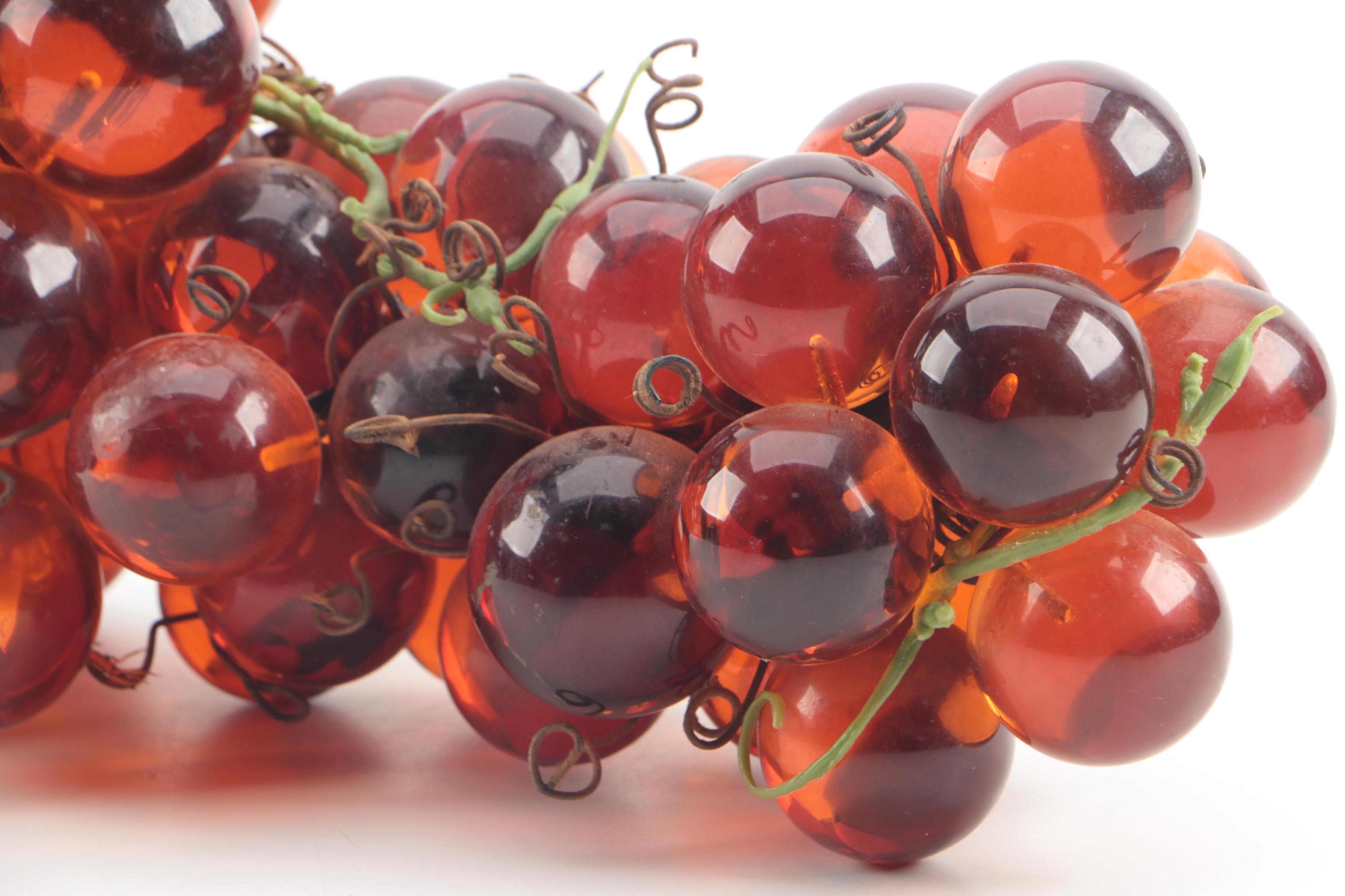 Hand-Crafted Cluster of Glass Grapes