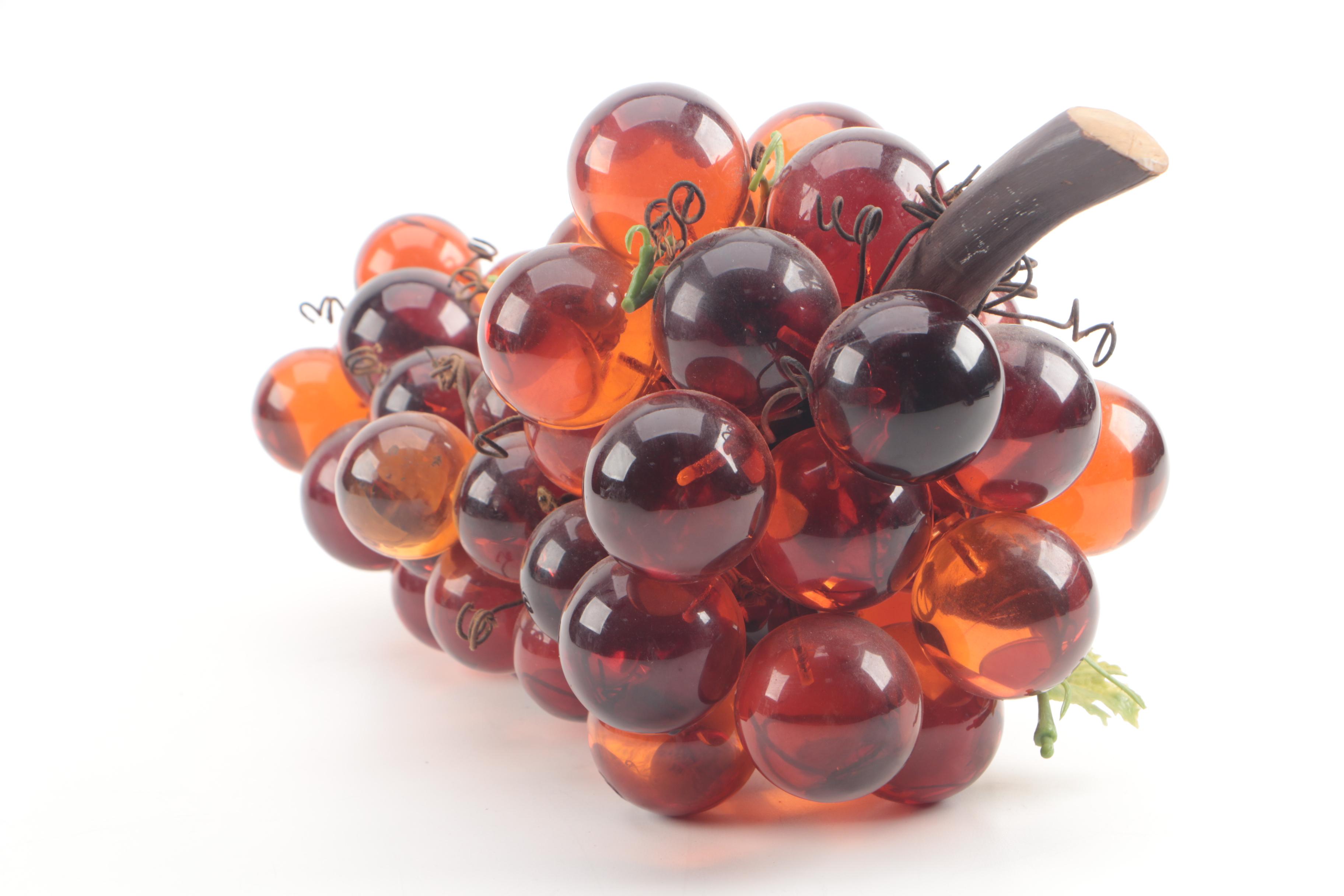 Hand-Crafted Cluster of Glass Grapes