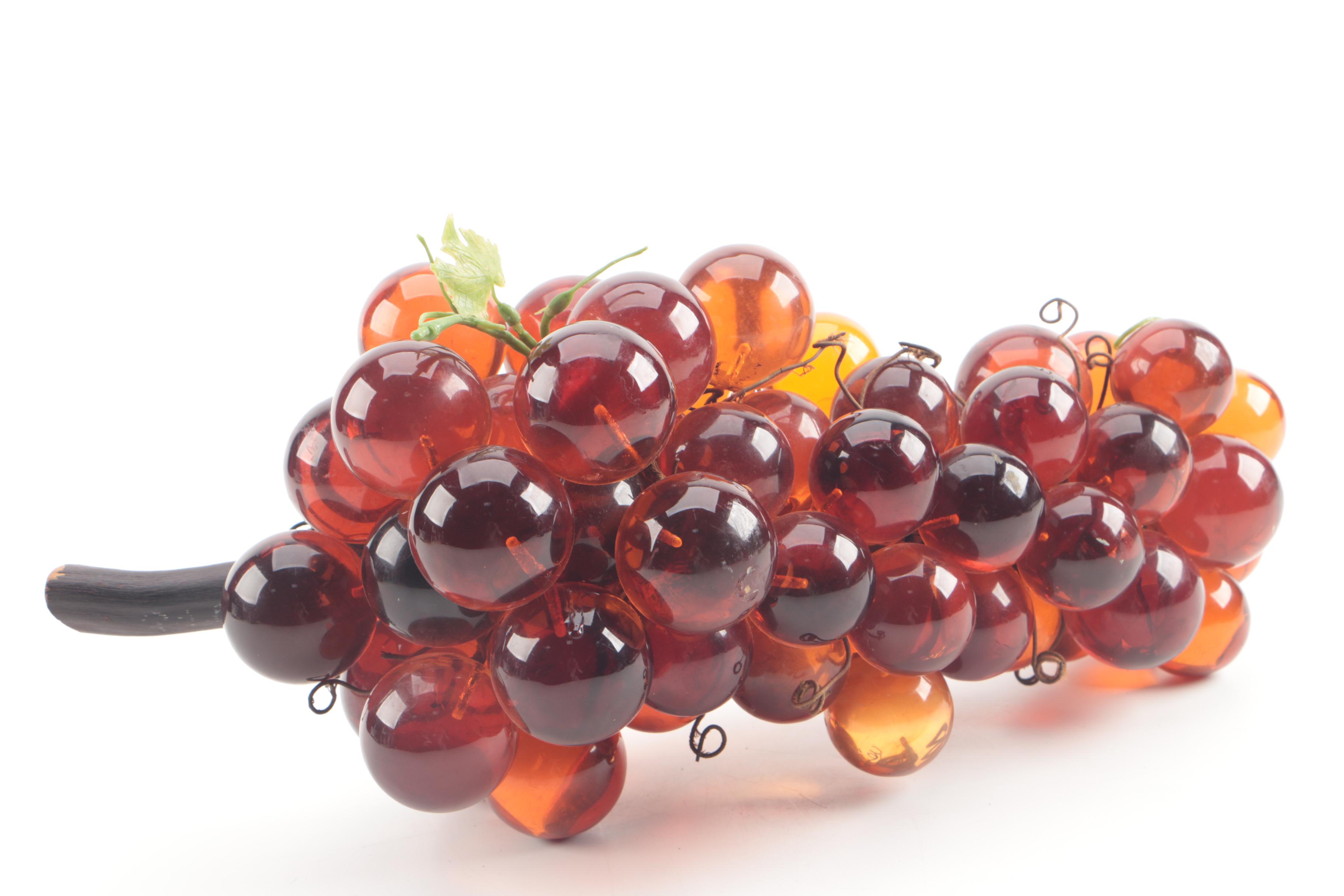 Hand-Crafted Cluster of Glass Grapes