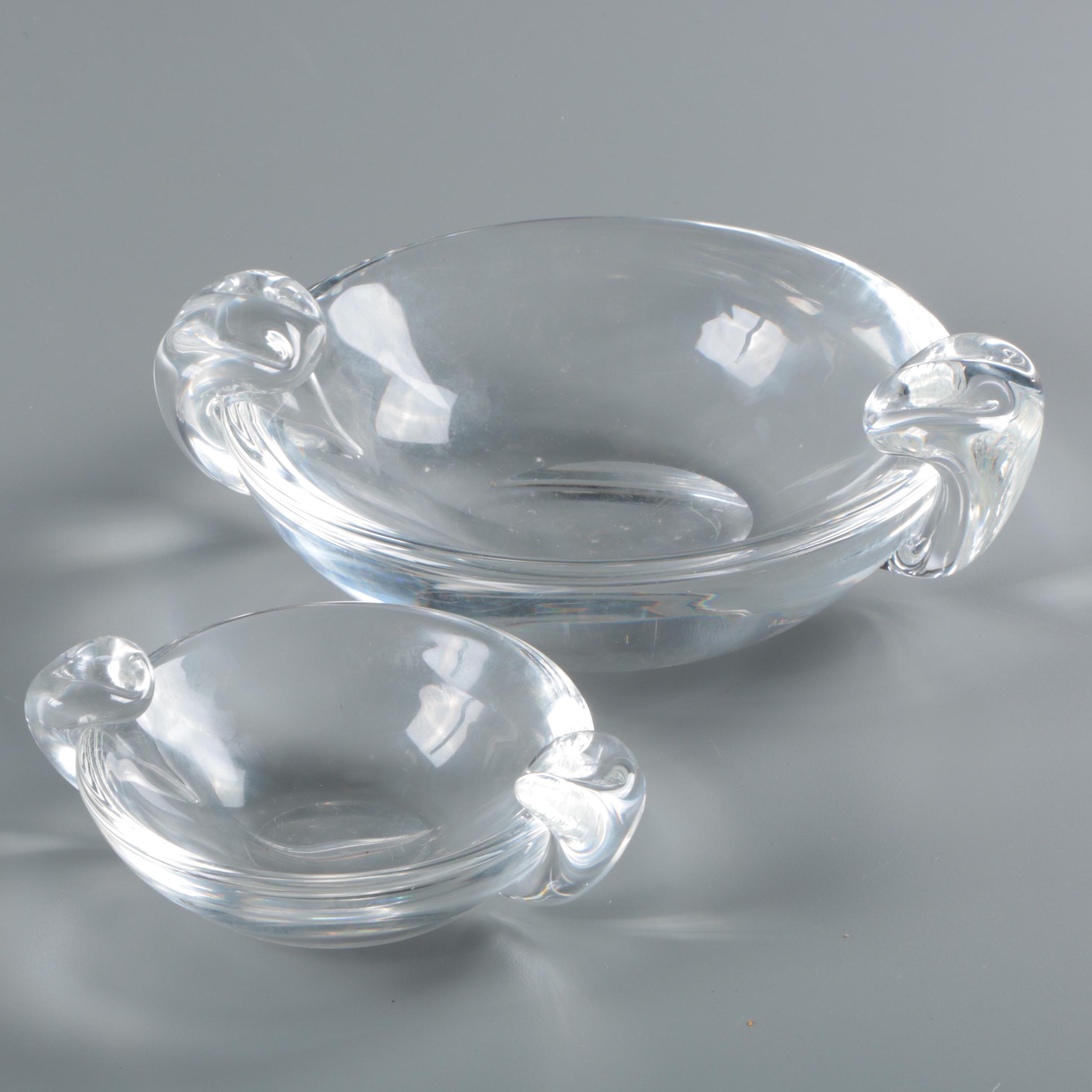 Mid Century Modern Steuben Glass Bowls Designed by George Thompson