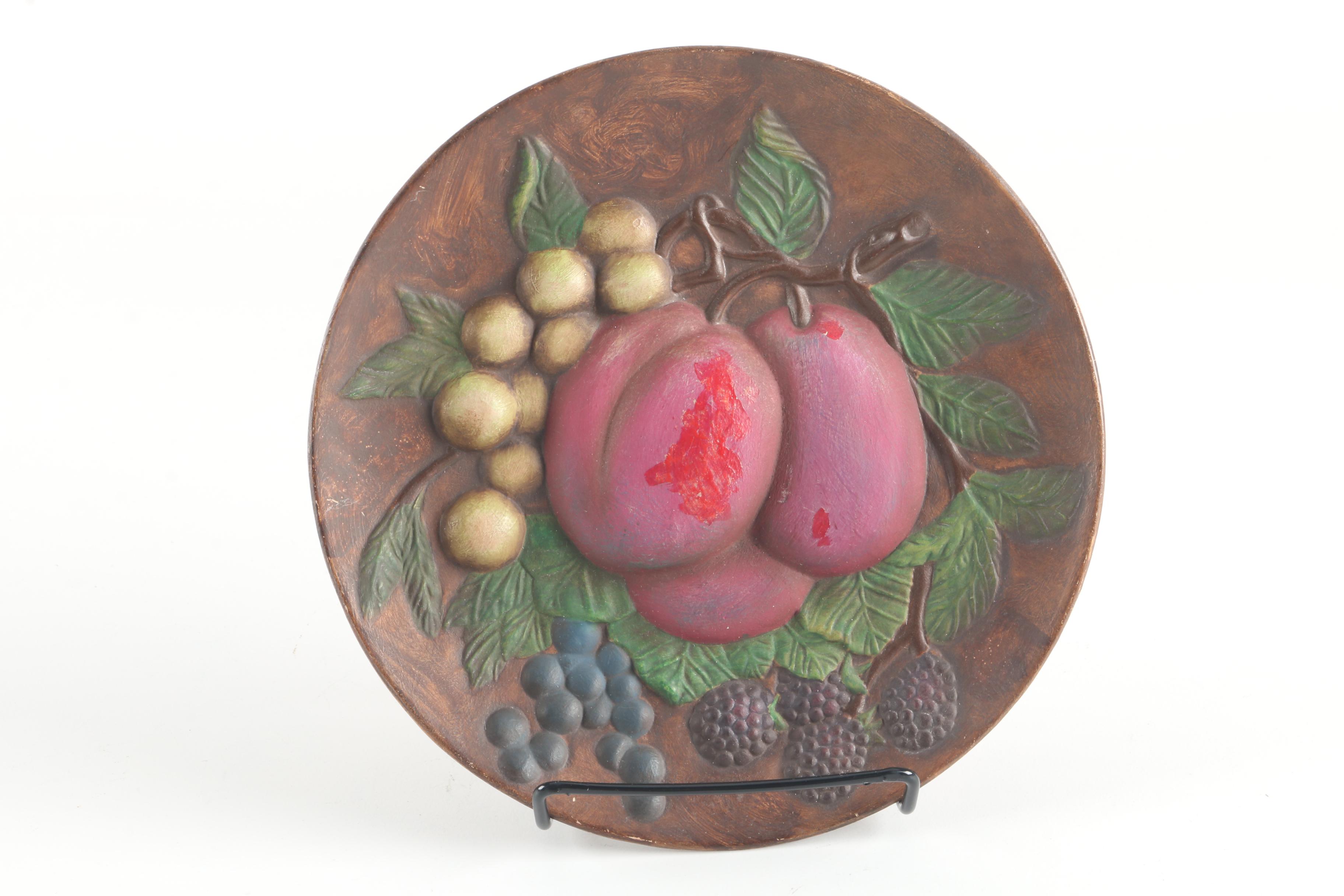 Art Pottery Serveware Featuring Walker Ceramic Leaf Dish and Majolica Plate