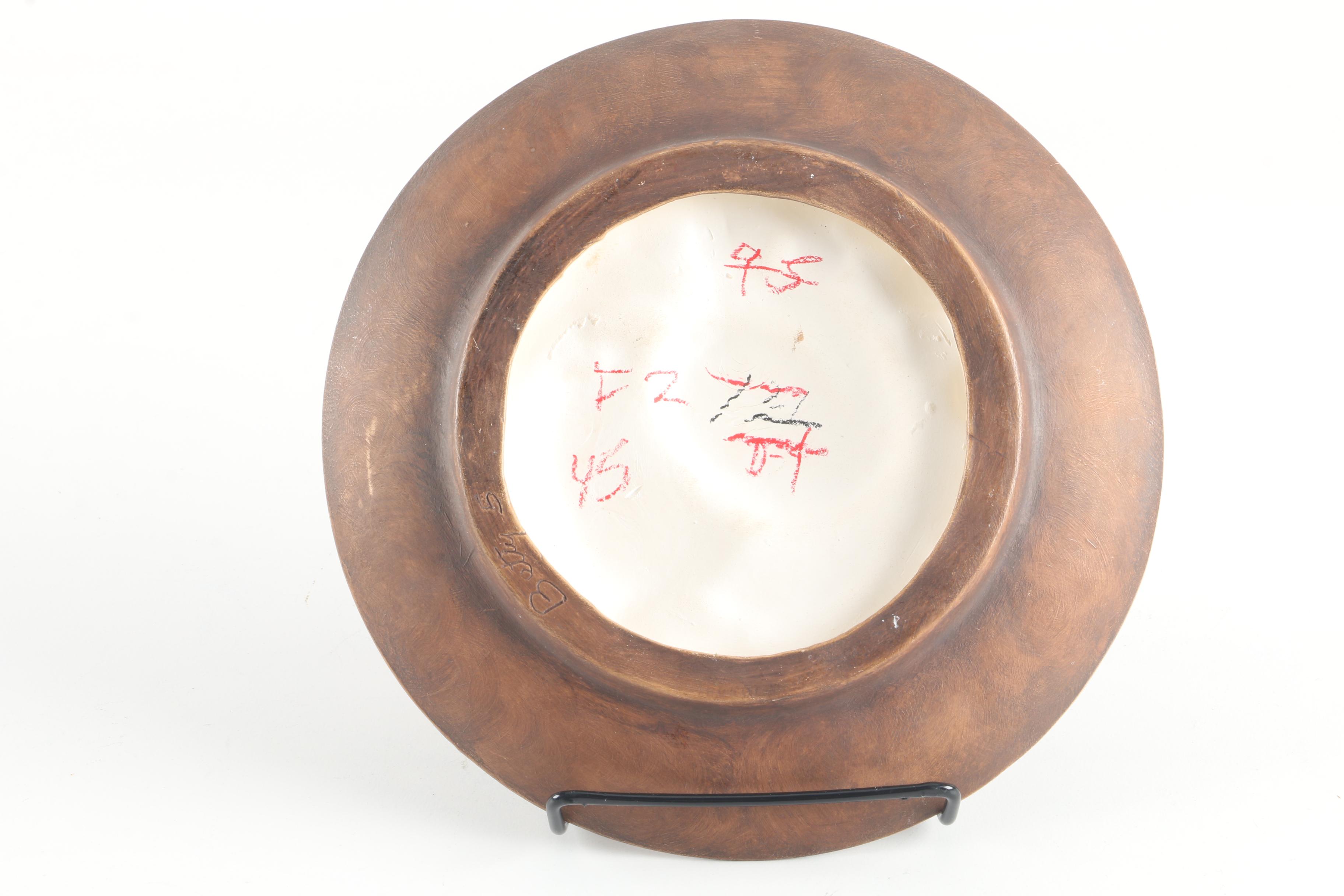 Art Pottery Serveware Featuring Walker Ceramic Leaf Dish and Majolica Plate