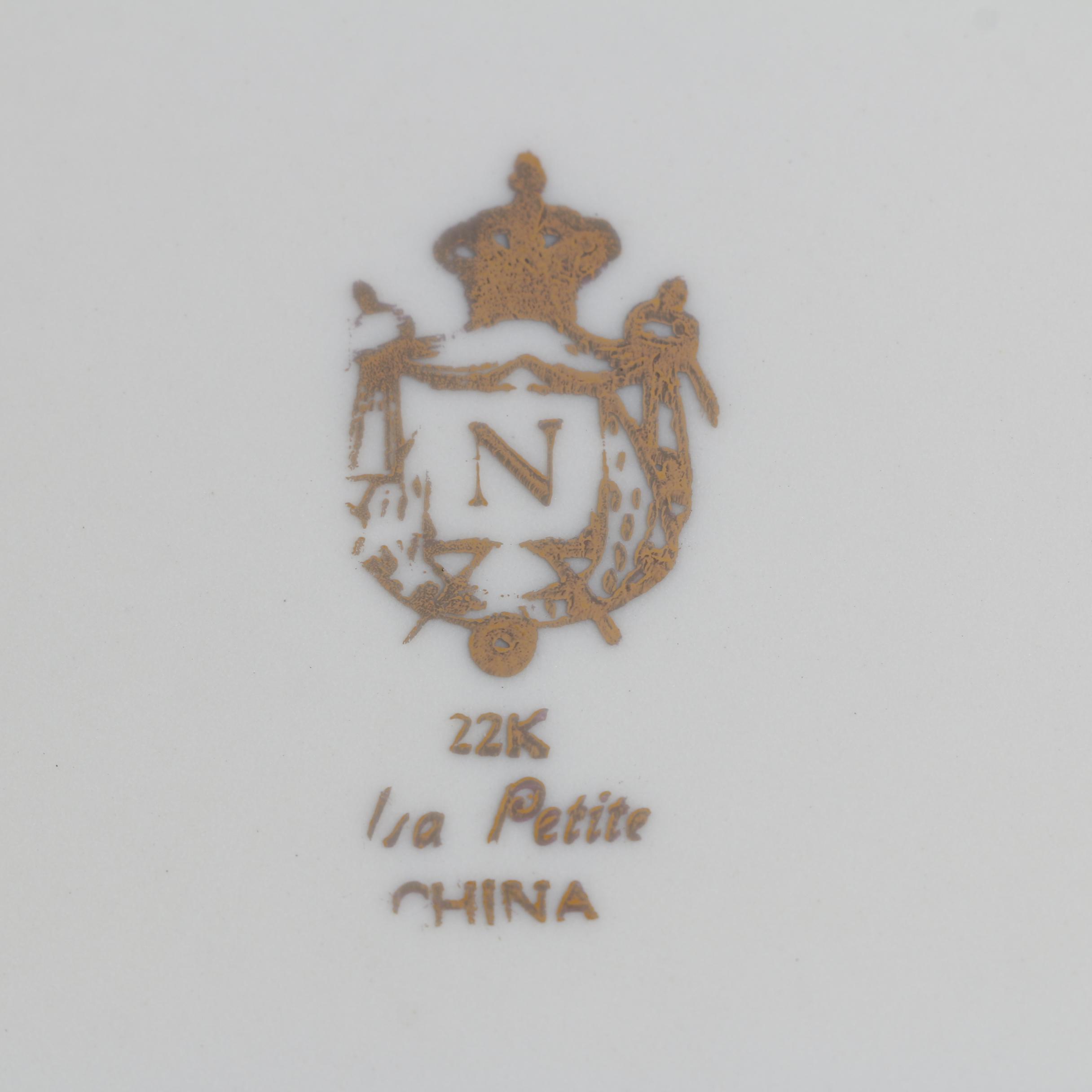 Vintage La Petite Porcelain Plates with Gold Encrusted Rims