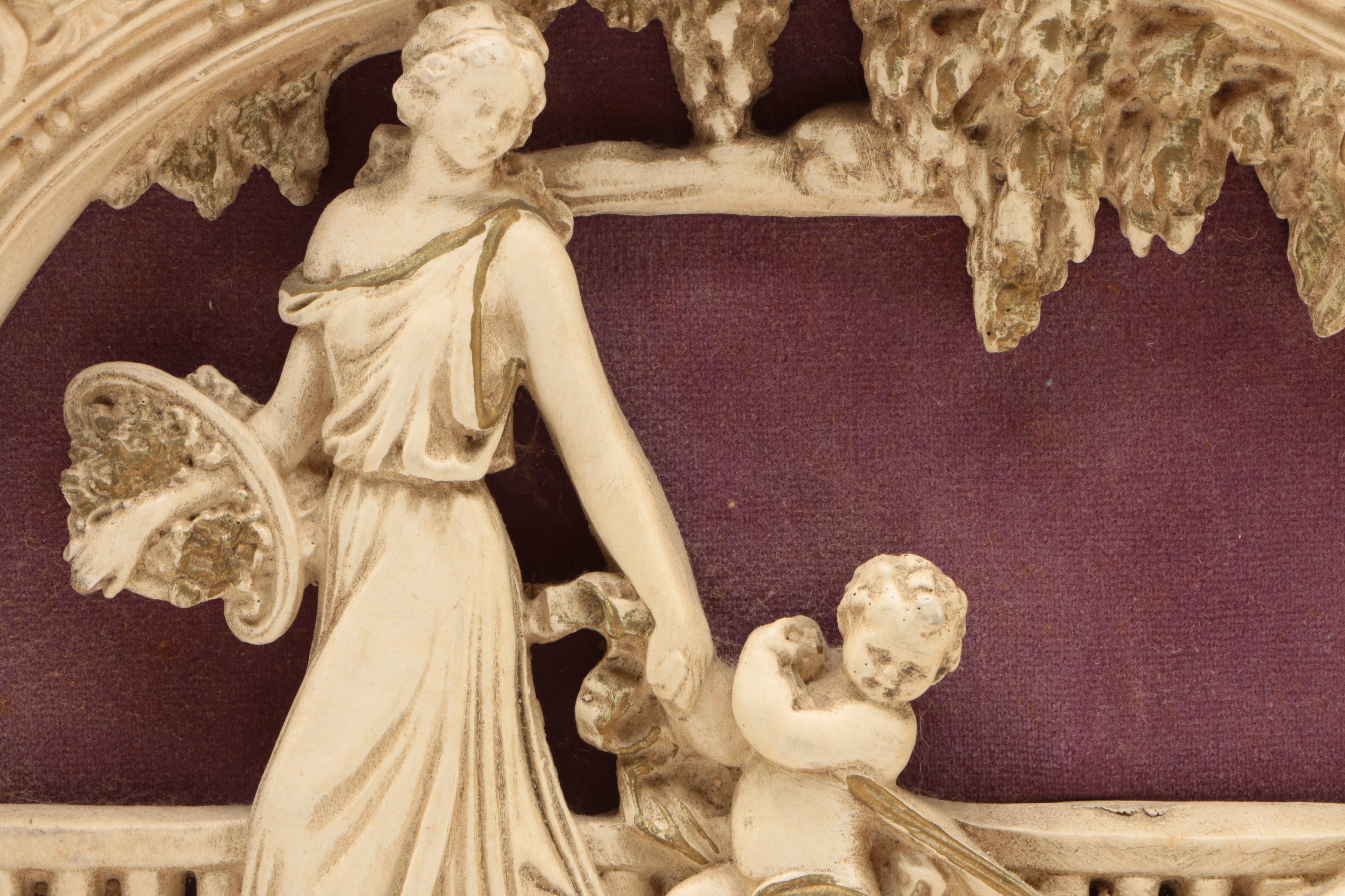 Vintage Universal Statuary Corp. Classical Style Chalkware Wall Hangings