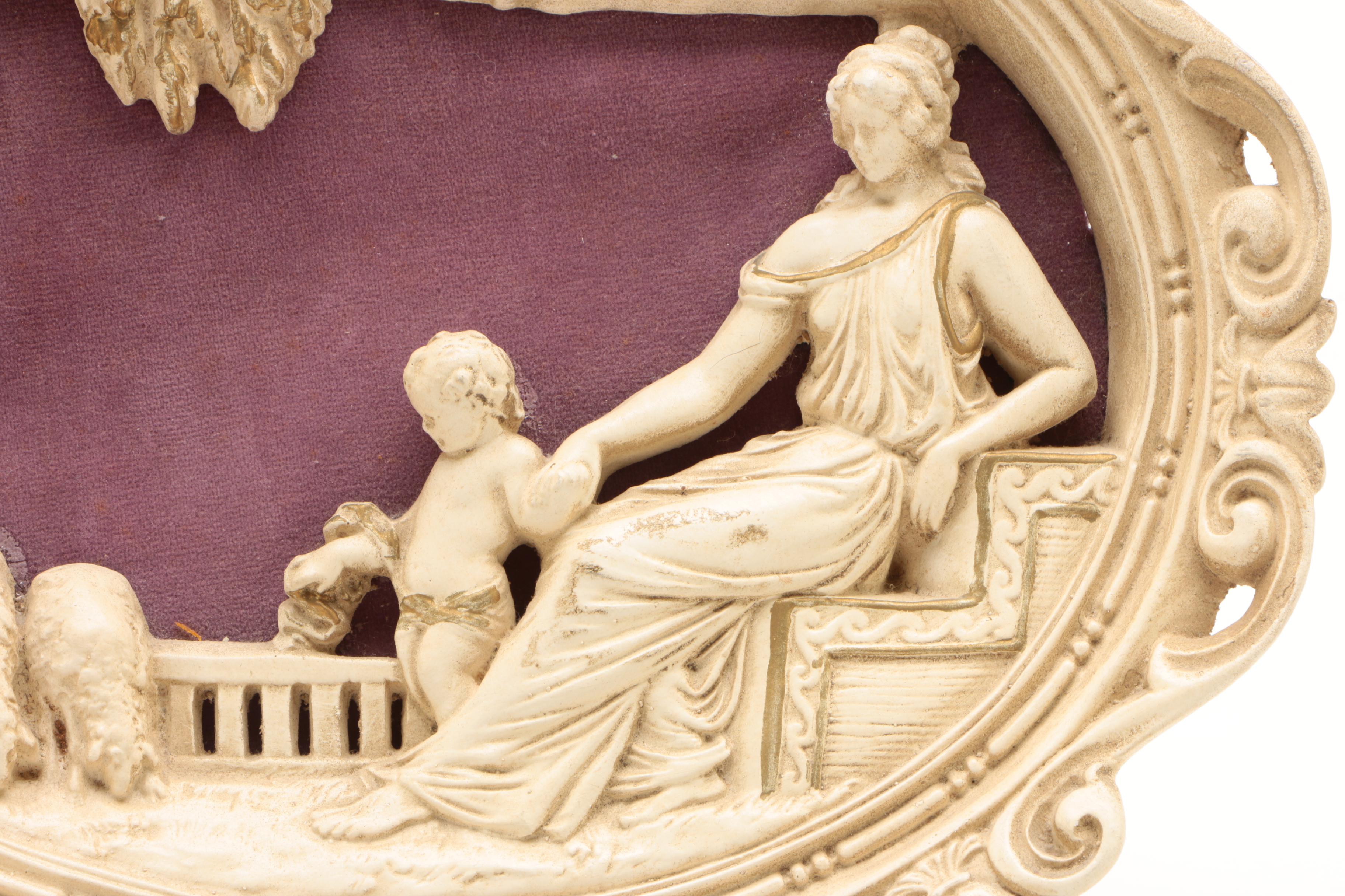 Vintage Universal Statuary Corp. Classical Style Chalkware Wall Hangings