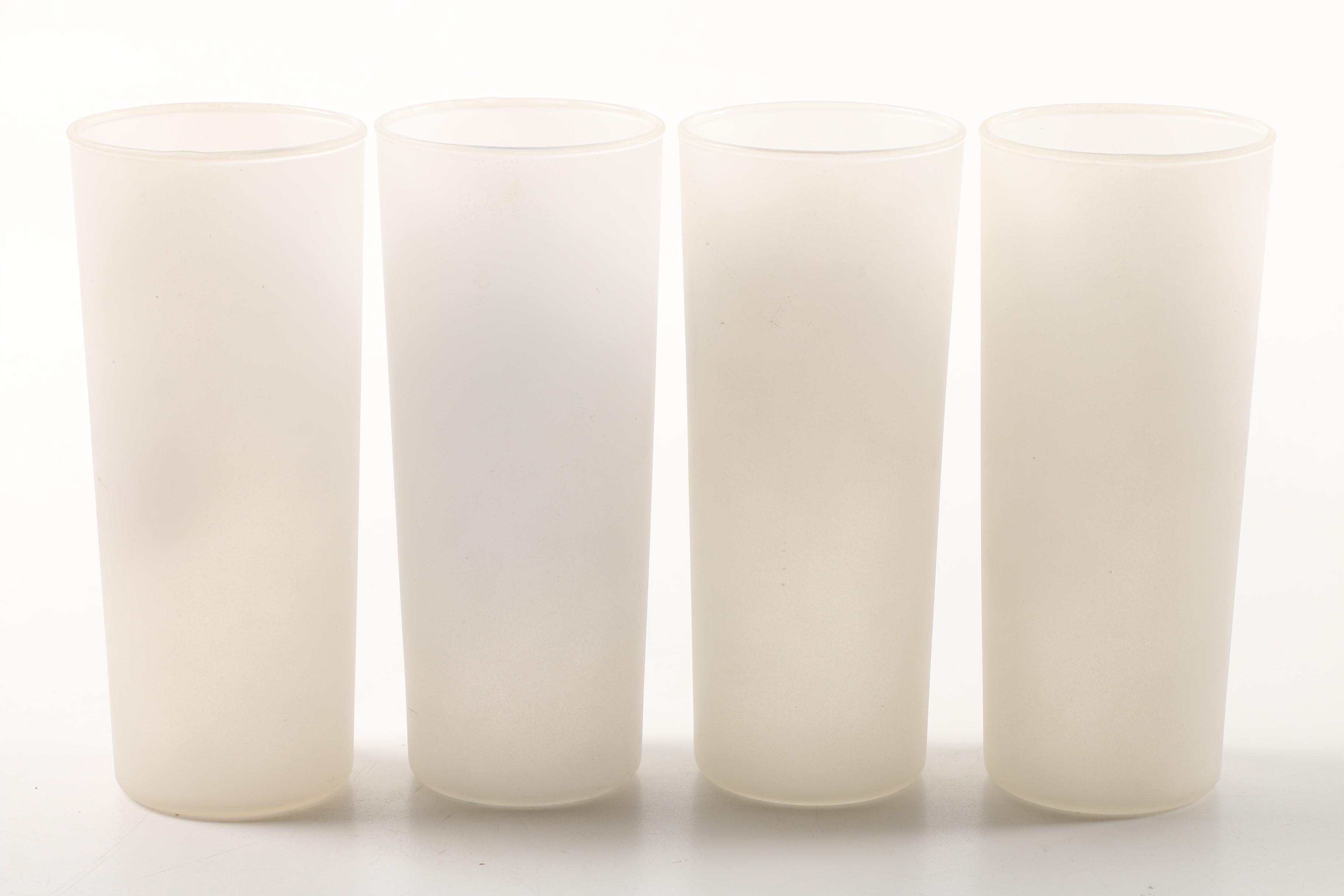 Vintage Frosted Texas Collegiate Glass Tumblers