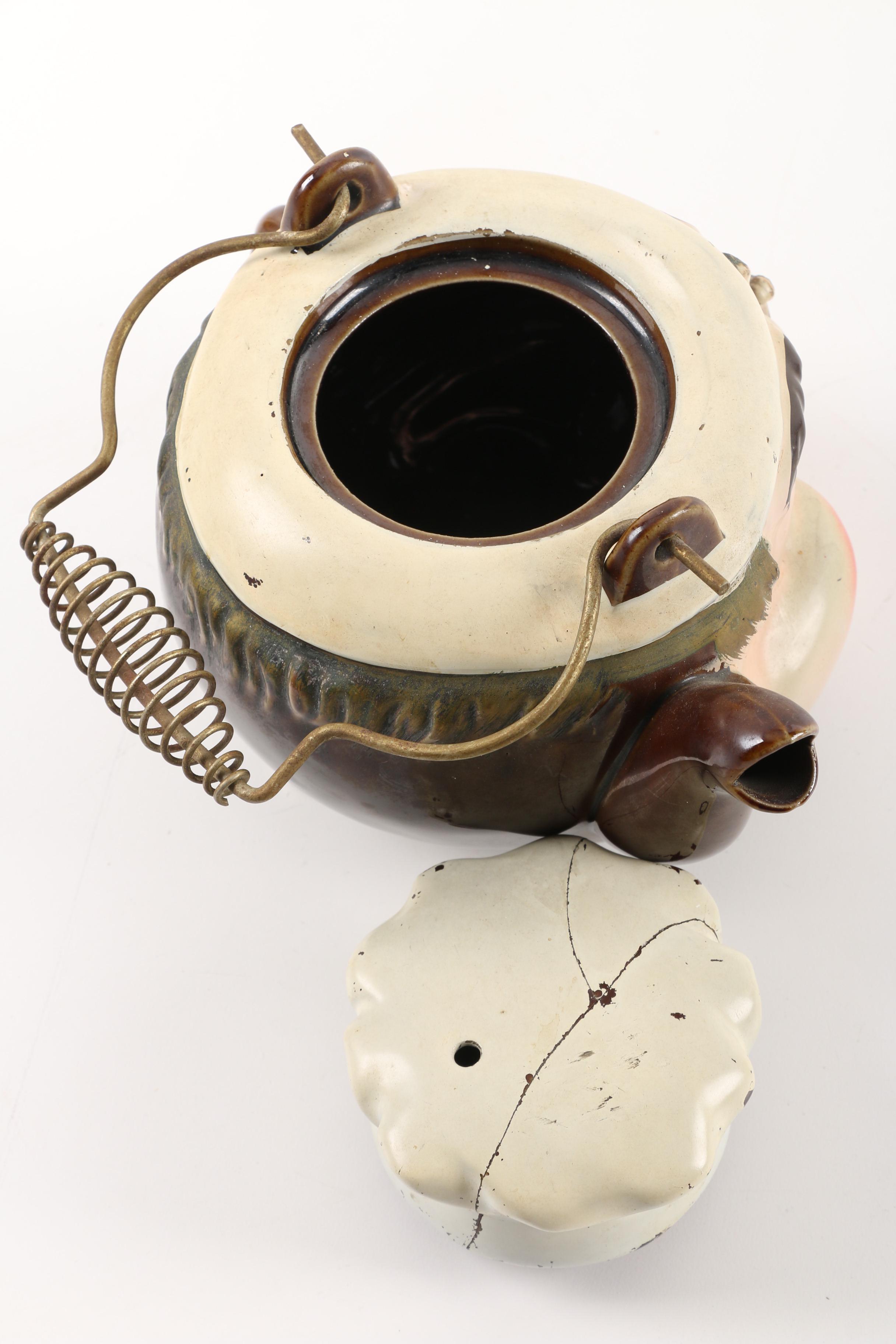 Vintage Tilso Japan "Bee on Nose" Chef Novelty Teapot