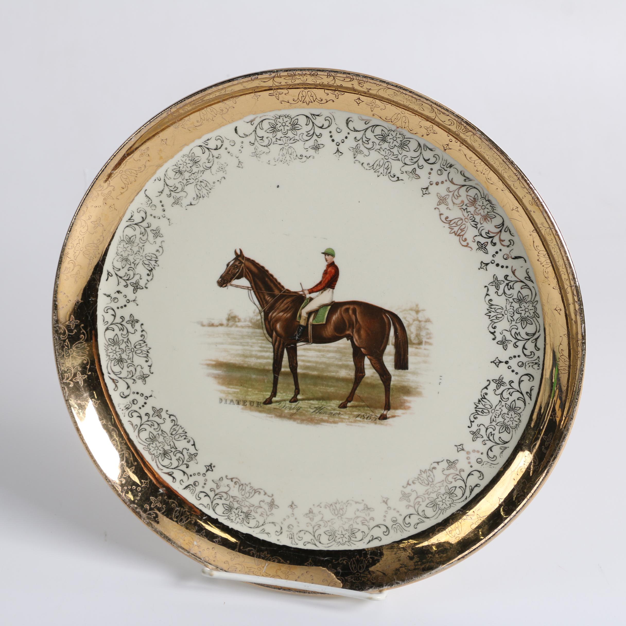Gladiateur 1865 English Derby Winner Portrait Plate and Other Décor
