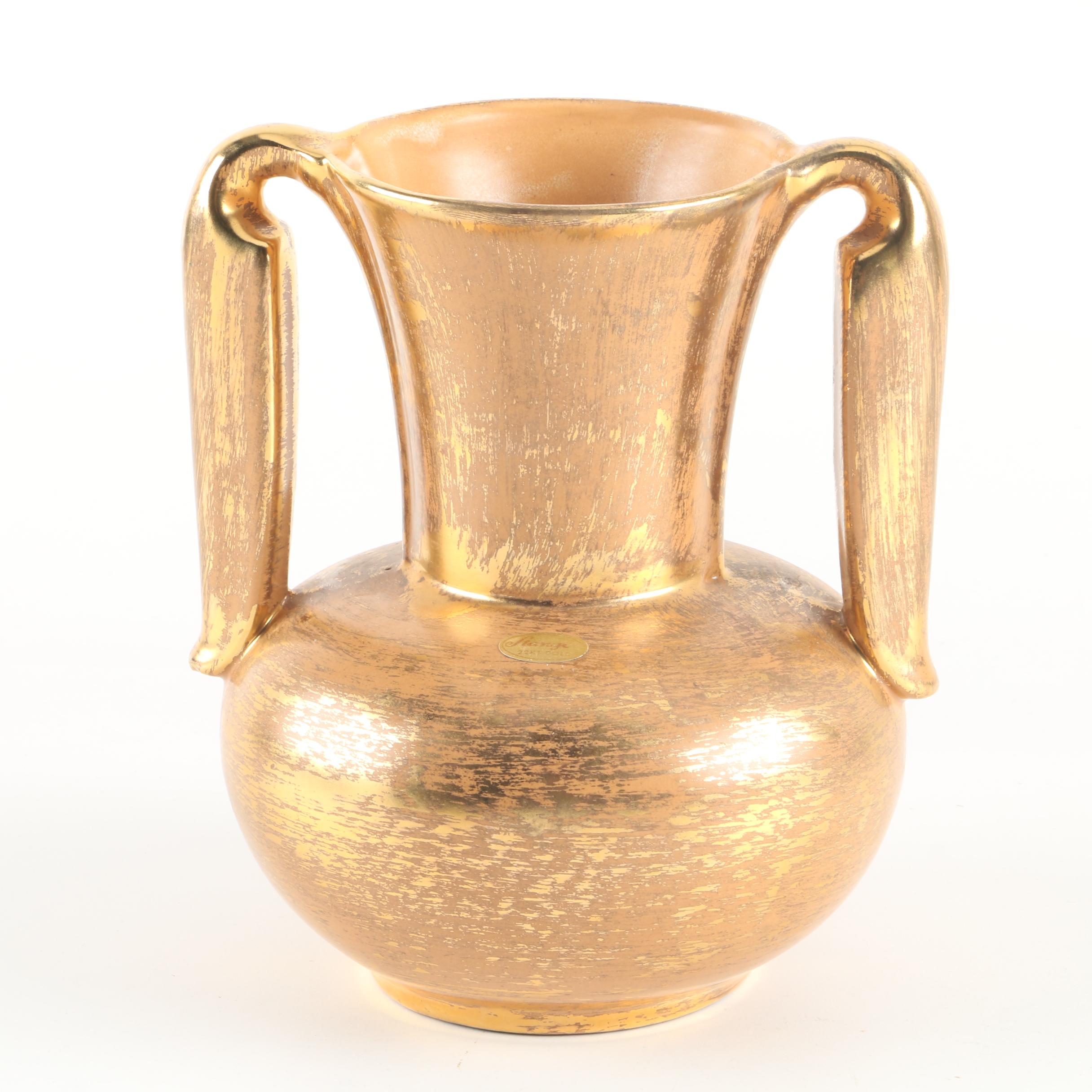 Circa 1950s Stangl "Granada Gold" Handled Vase