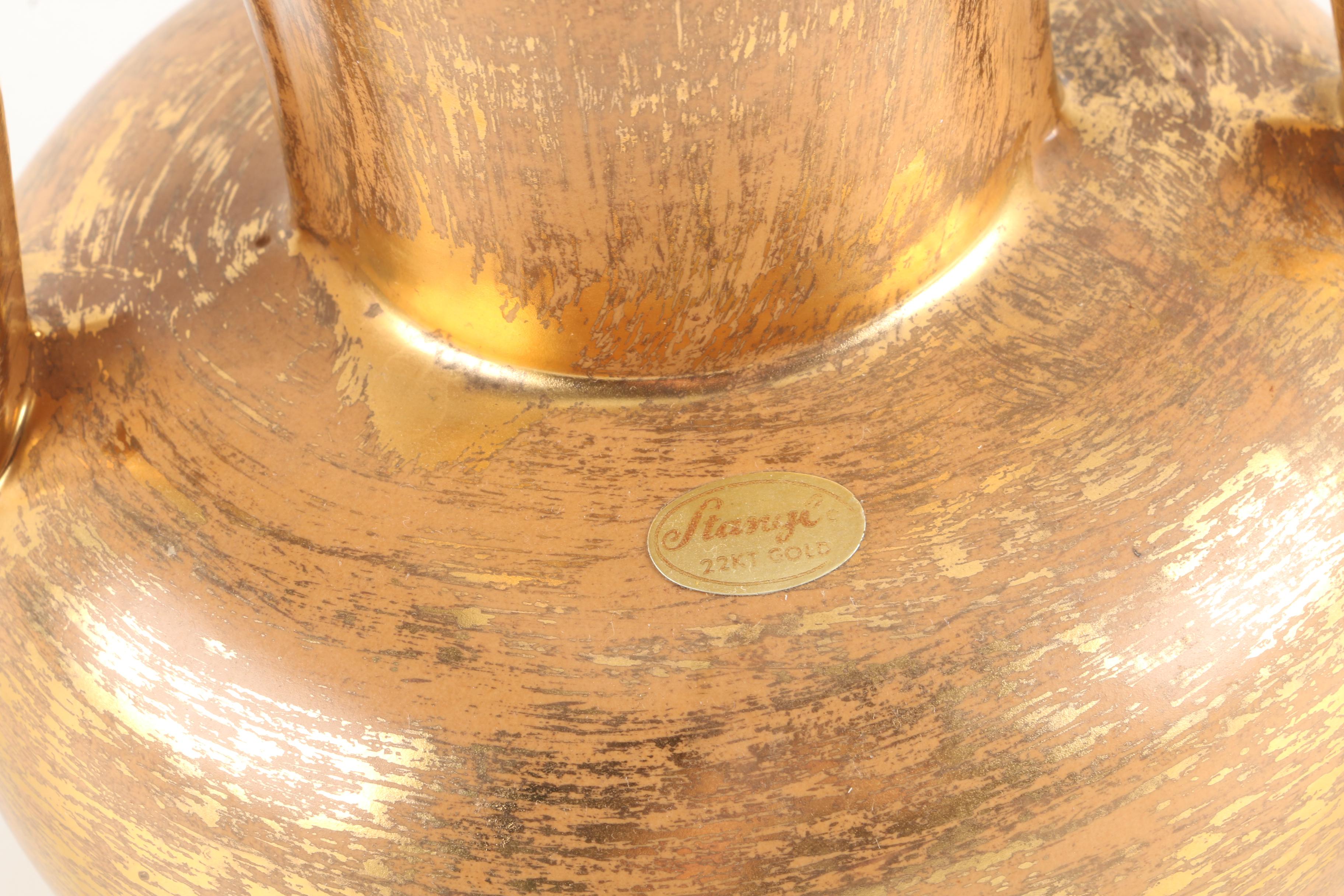 Circa 1950s Stangl "Granada Gold" Handled Vase