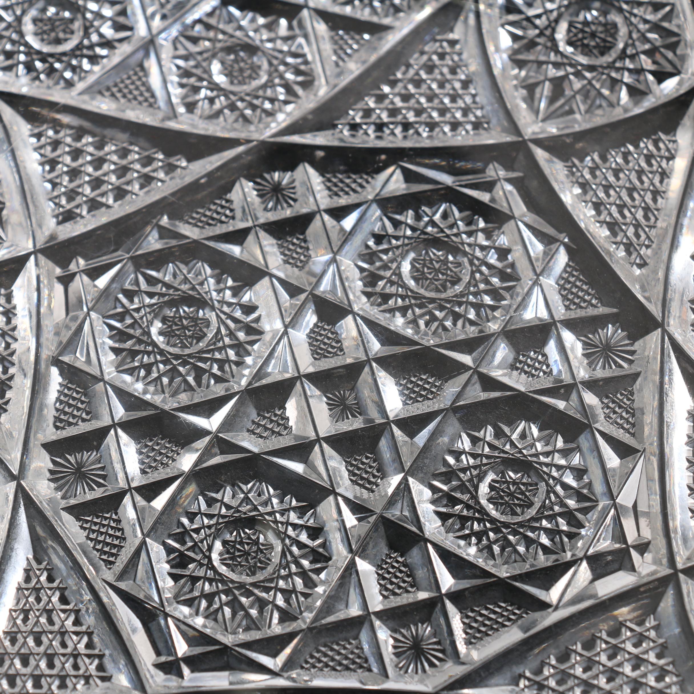 Vintage Cut Glass Serveware Including American Brilliant Period Cut Glass