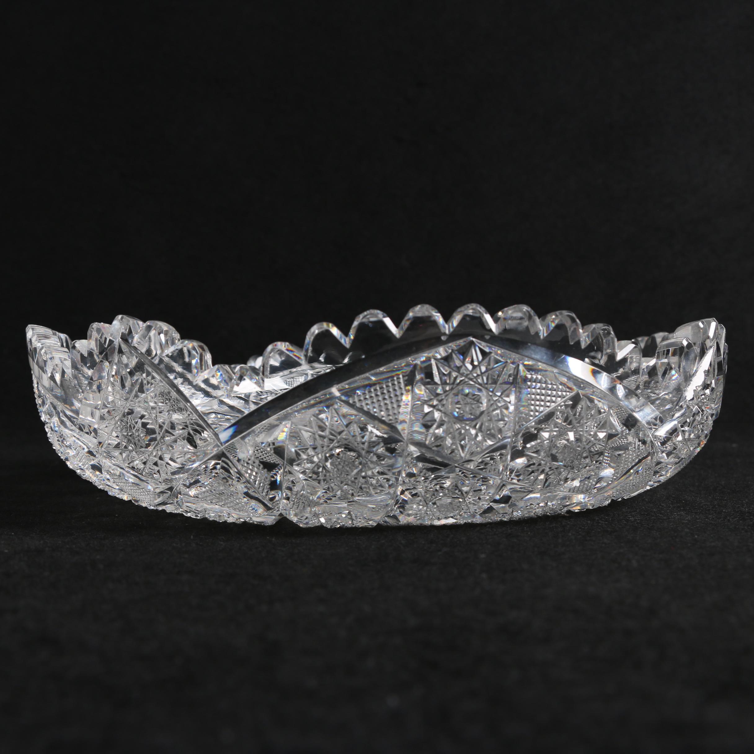 Vintage Cut Glass Serveware Including American Brilliant Period Cut Glass