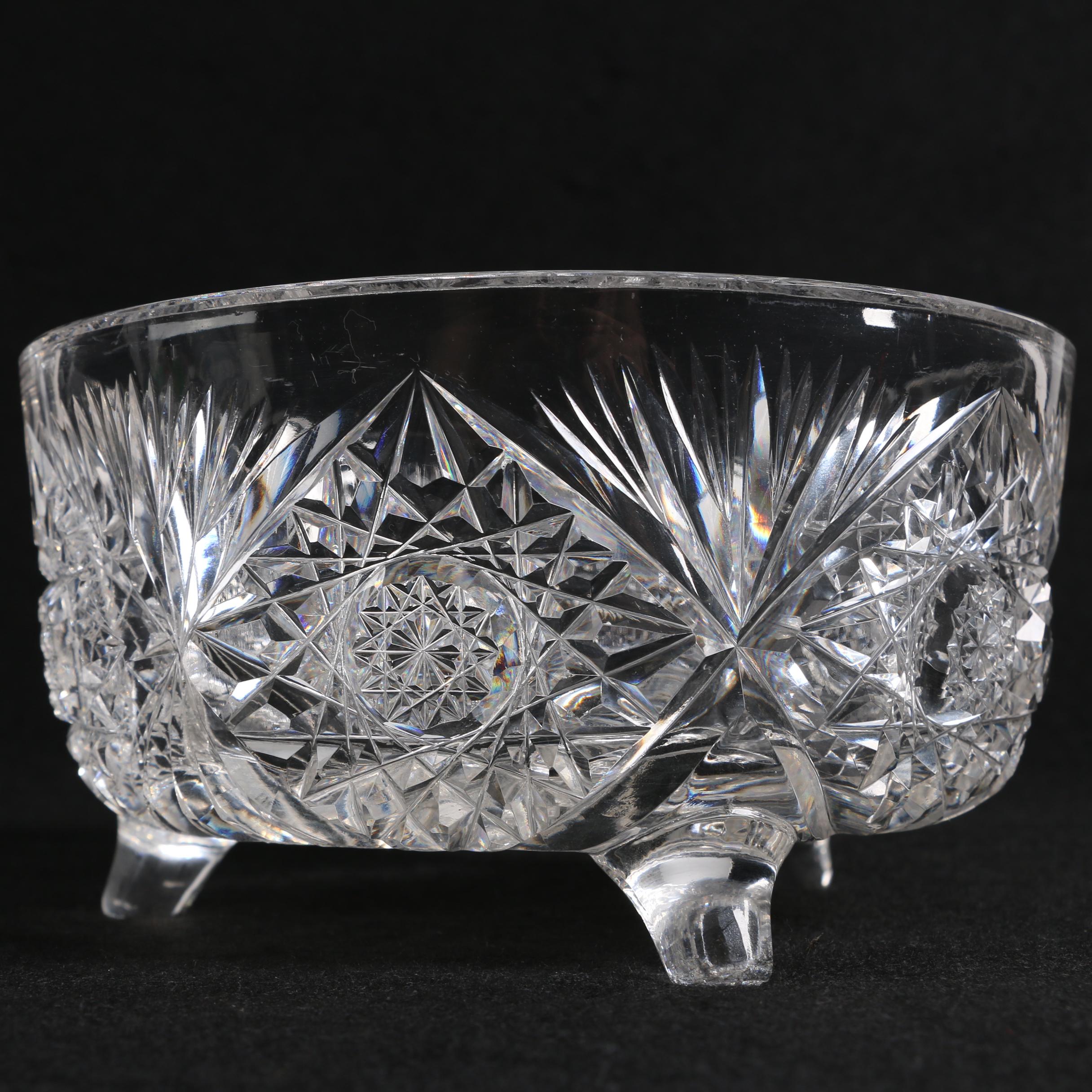 Vintage Cut Glass Serveware Including American Brilliant Period Cut Glass