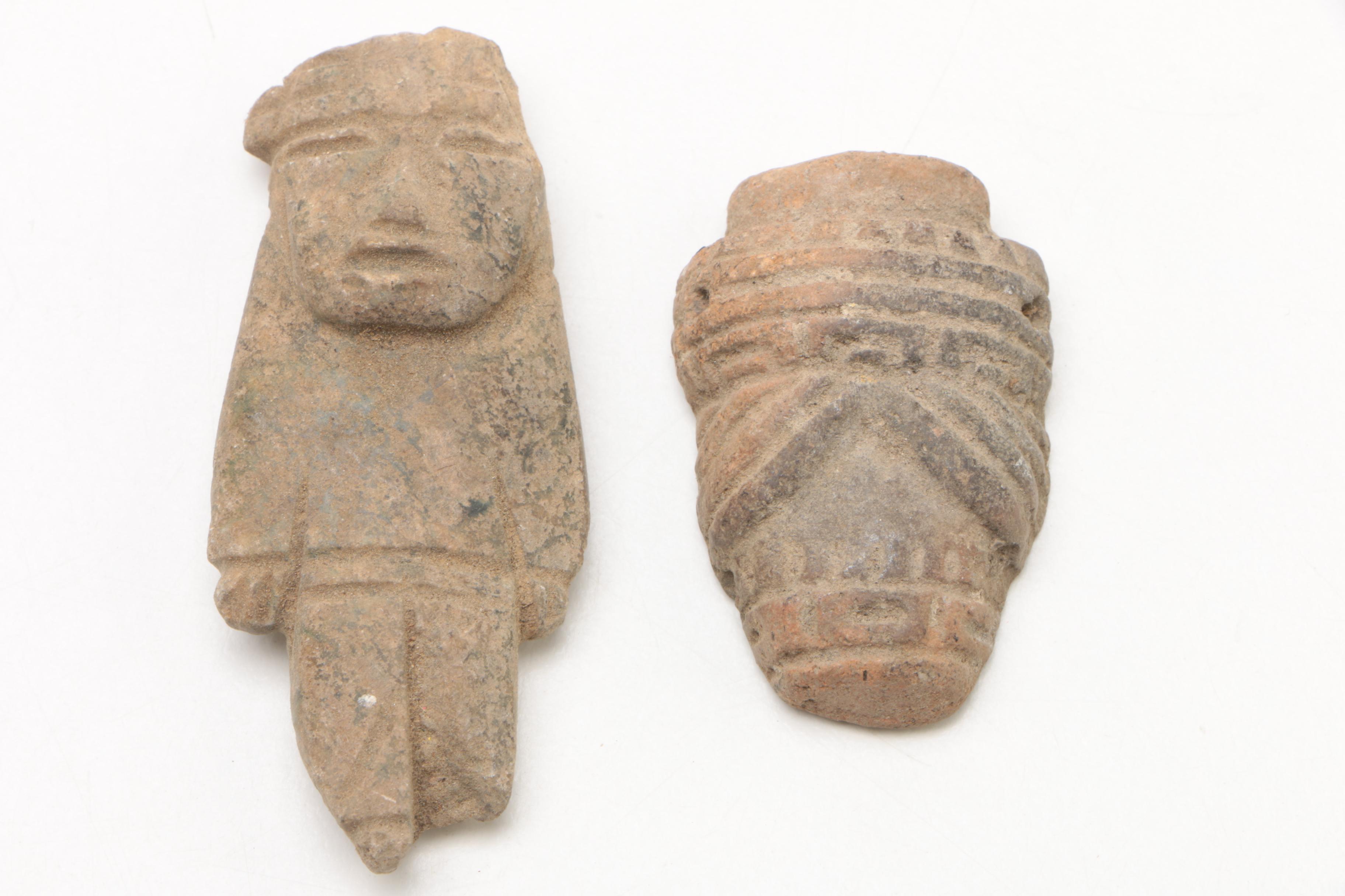 Knapped Bifacial Stone Points and Carved Figures