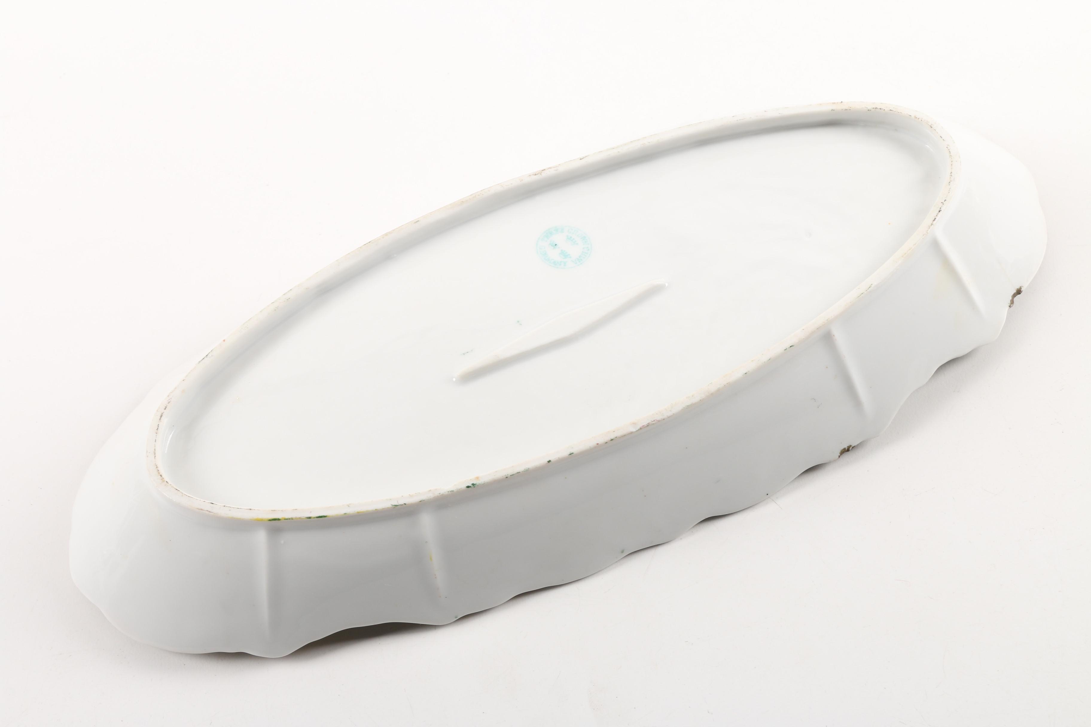 1909-16 Three Crown China Porcelain Serving Dish