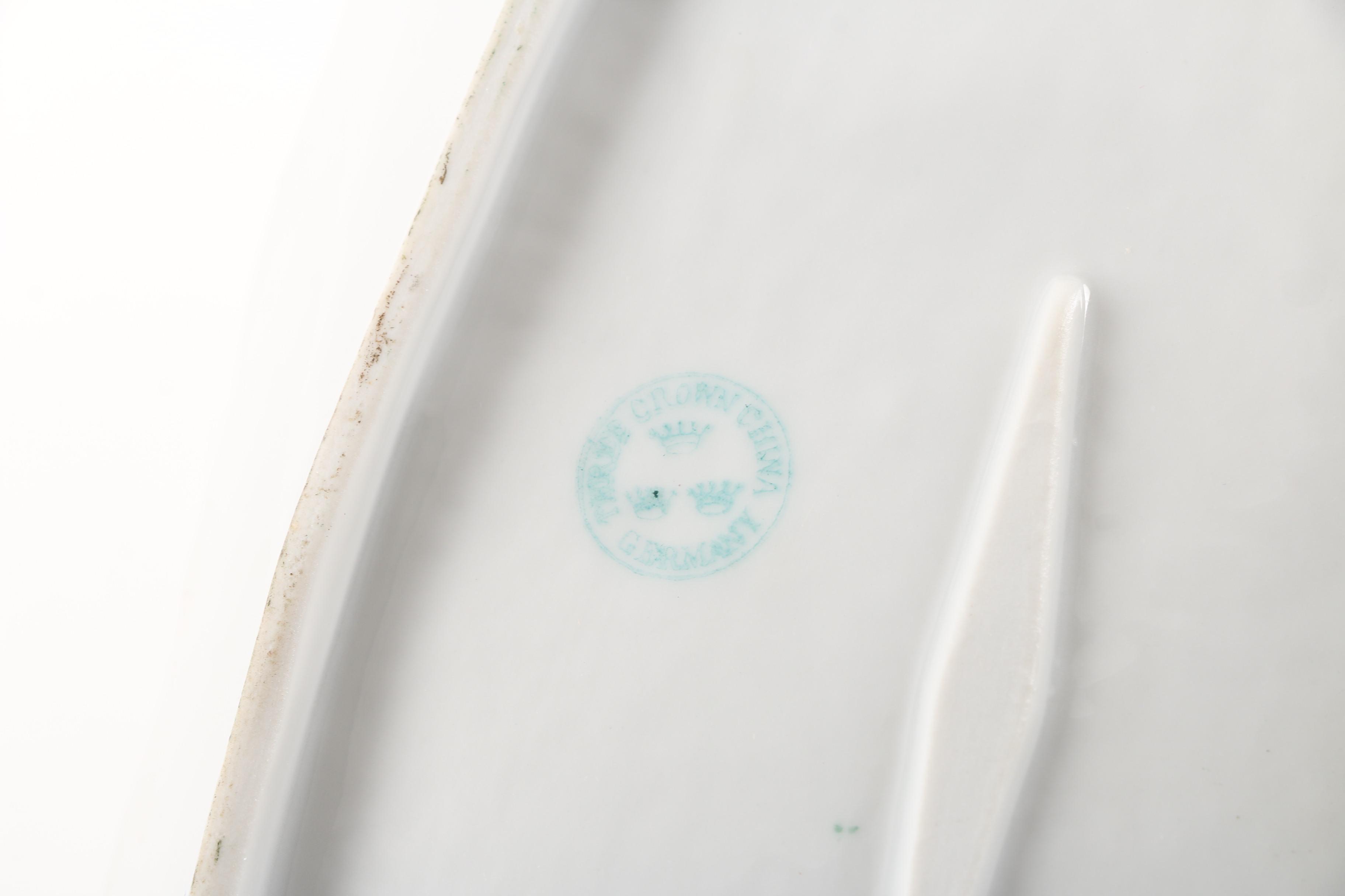 1909-16 Three Crown China Porcelain Serving Dish