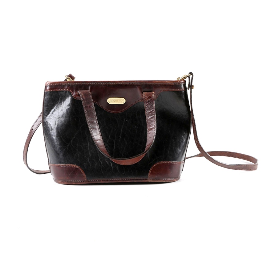 Brahmin Black and Brown Leather Handbag