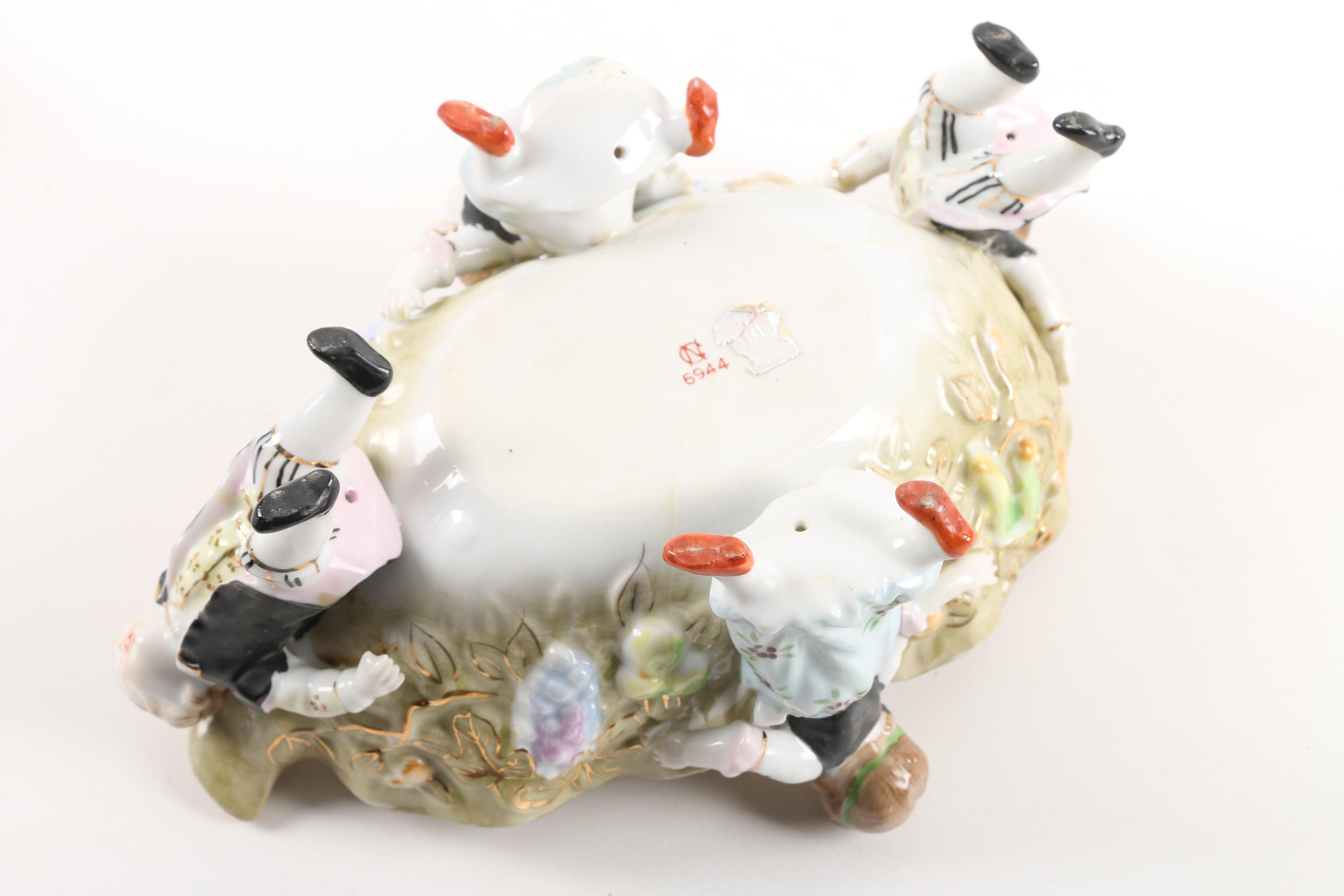 Japanese Porcelain Centerpiece Bowl in the Style of Camille Naudot