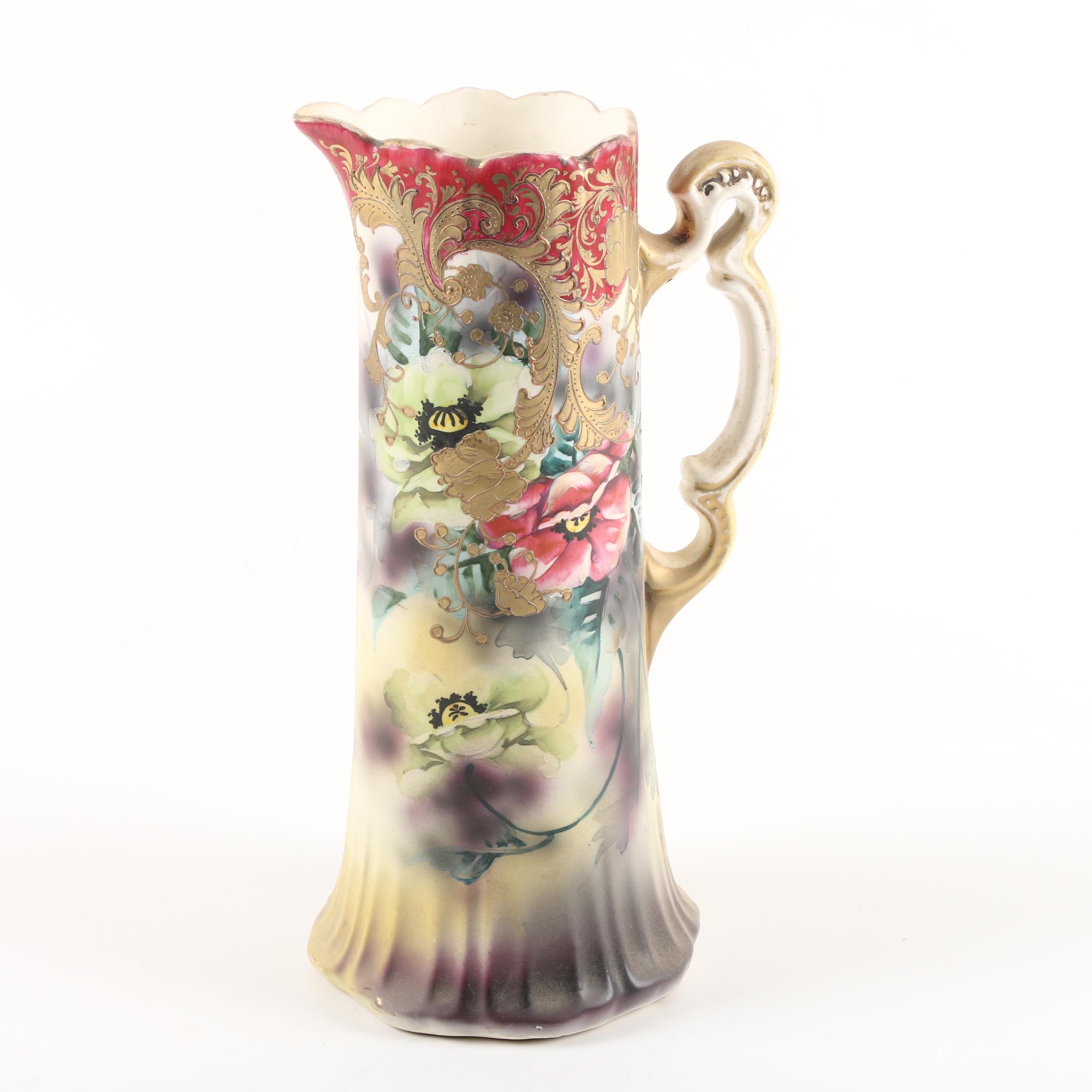Vintage Royal Nishiki Nippon Hand-Painted Porcelain Pitcher