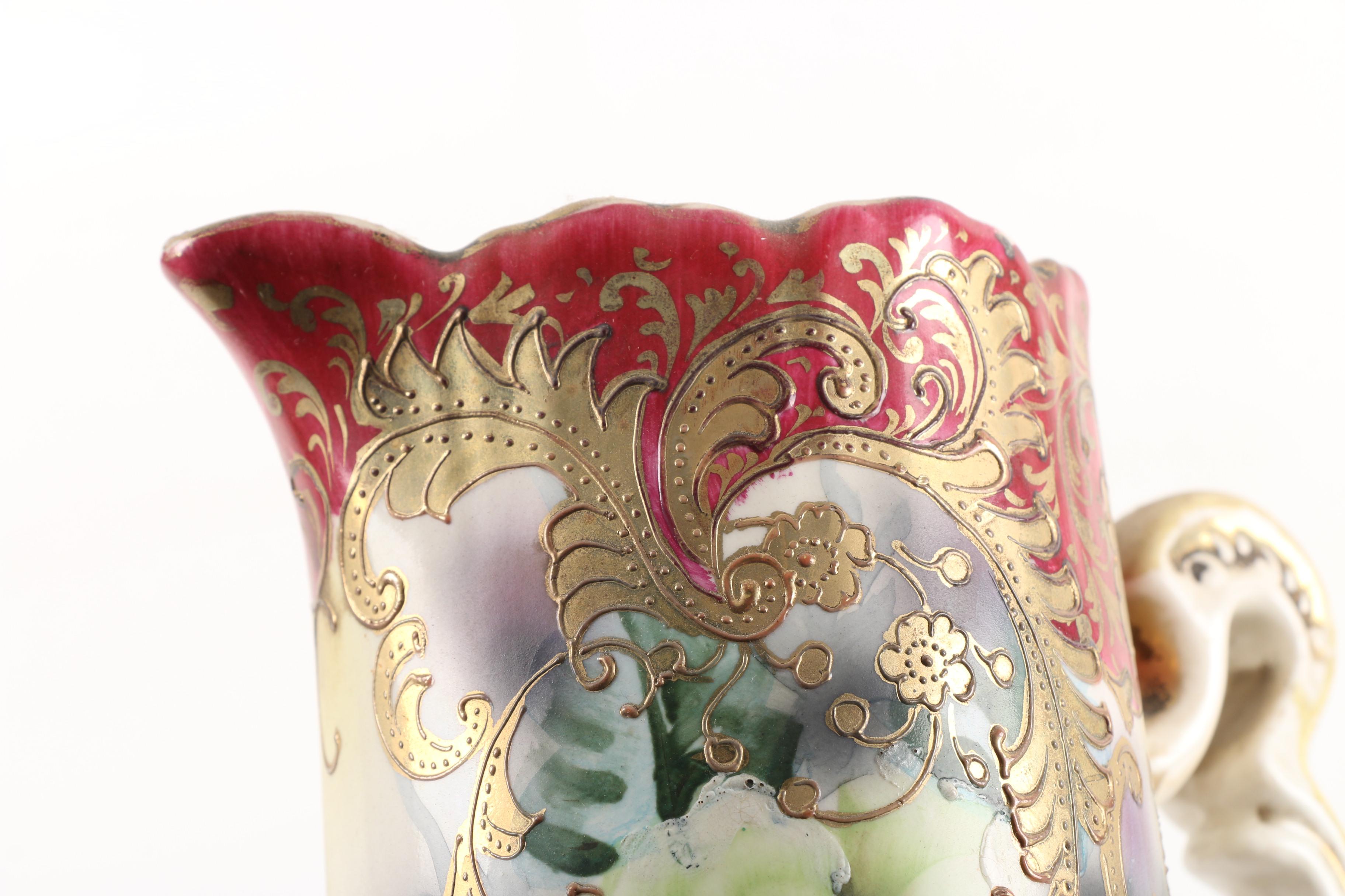 Vintage Royal Nishiki Nippon Hand-Painted Porcelain Pitcher