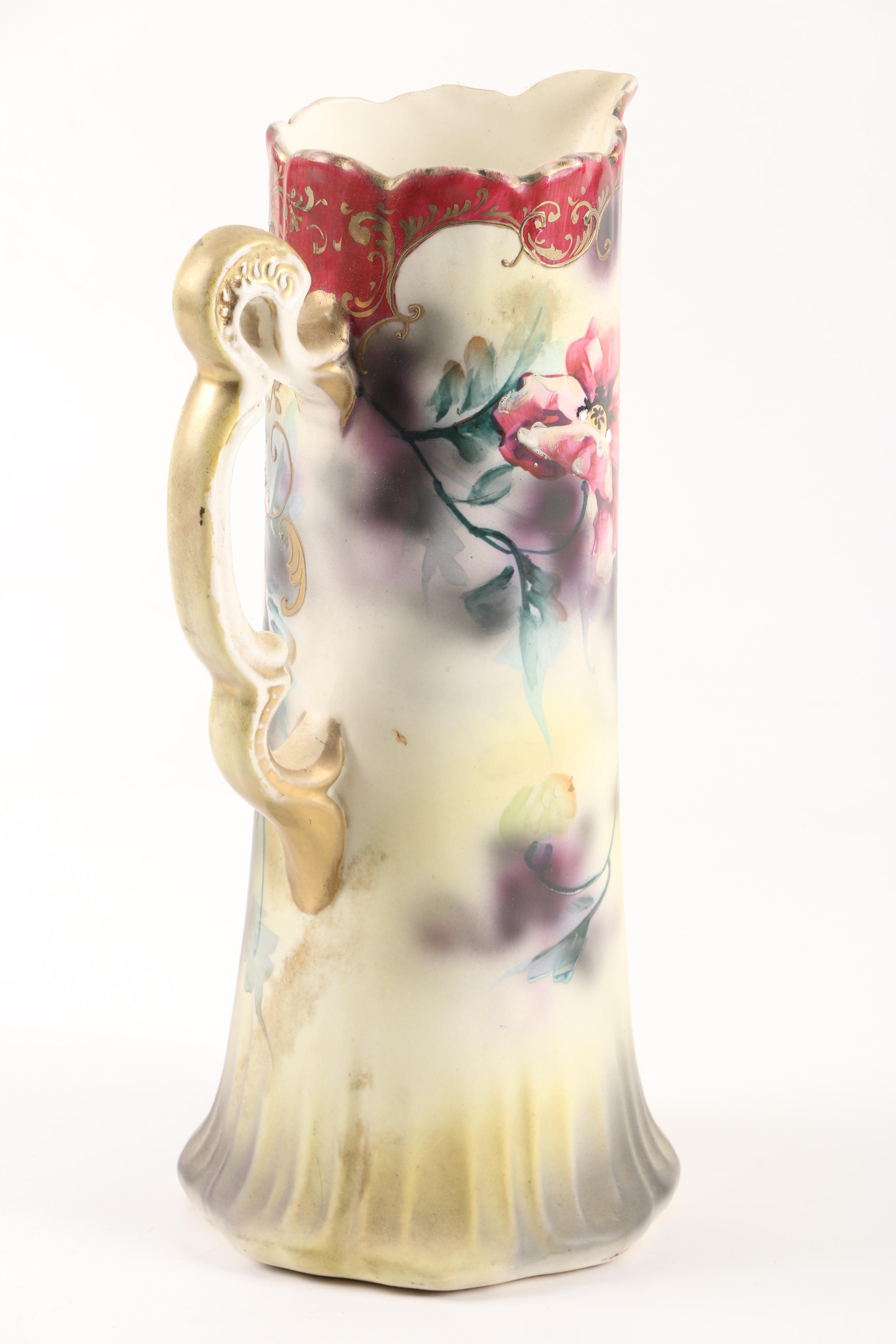 Vintage Royal Nishiki Nippon Hand-Painted Porcelain Pitcher